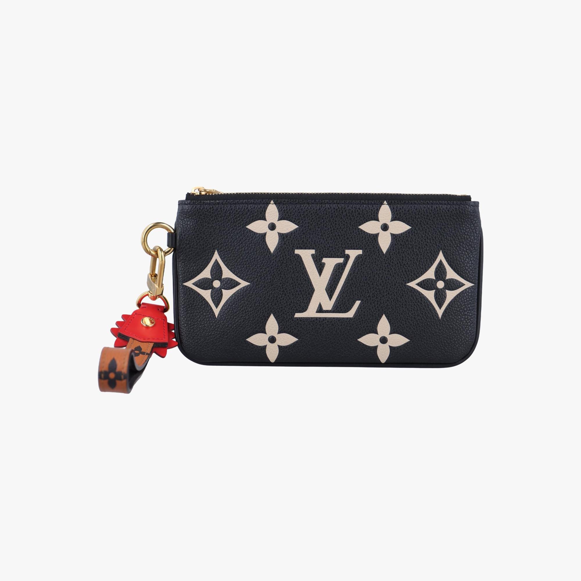 ルイヴィトン Louis Vuitton クラッチバッグ レディース ポシェットトリオ クラフティ ノワール×ベージュ モノグラムアンプラント M69516 SN2250