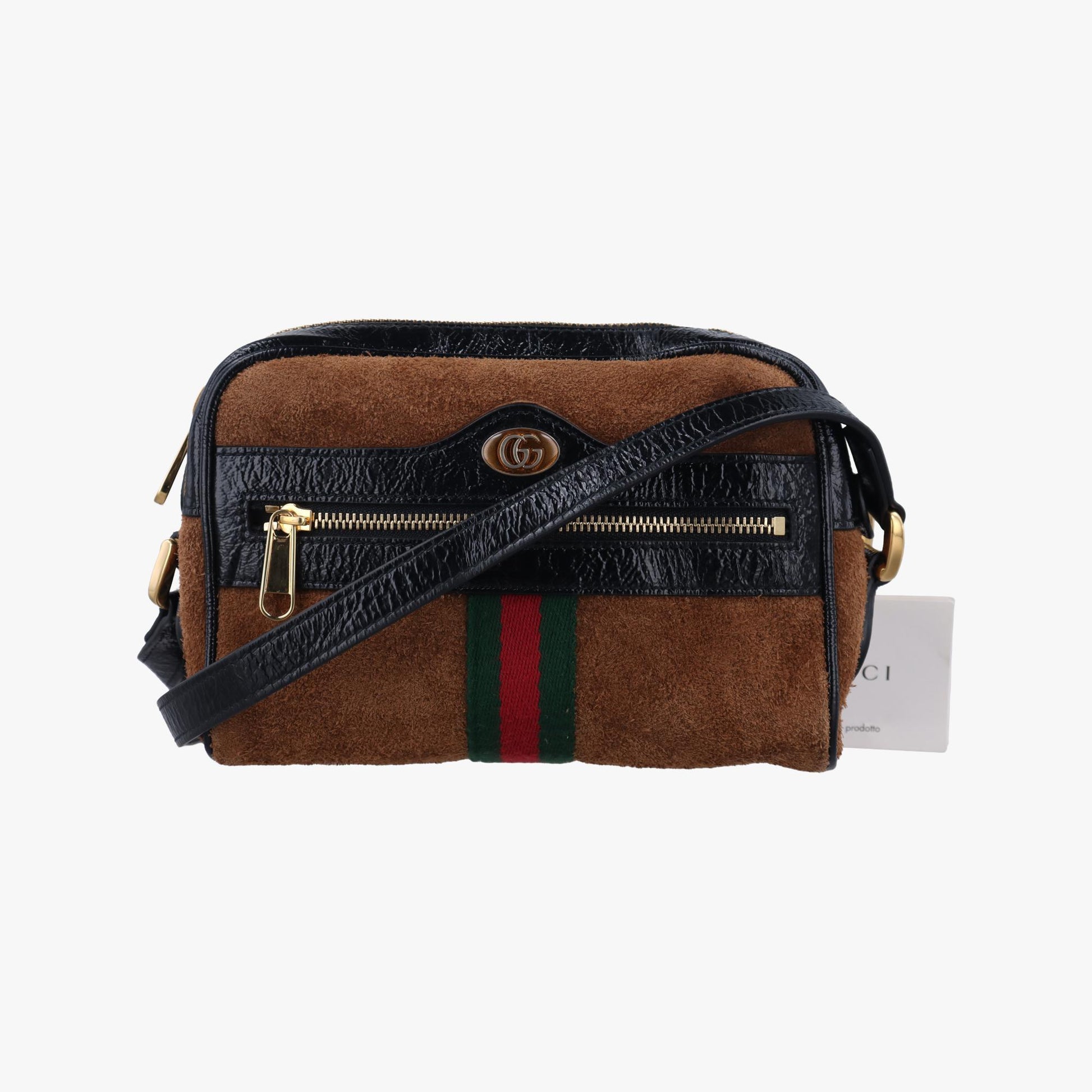 グッチ Gucci ショルダーバッグ レディース オフィディア ブラウン×ブラック×マルチカラー スエード×レザー×キャンバス 573321