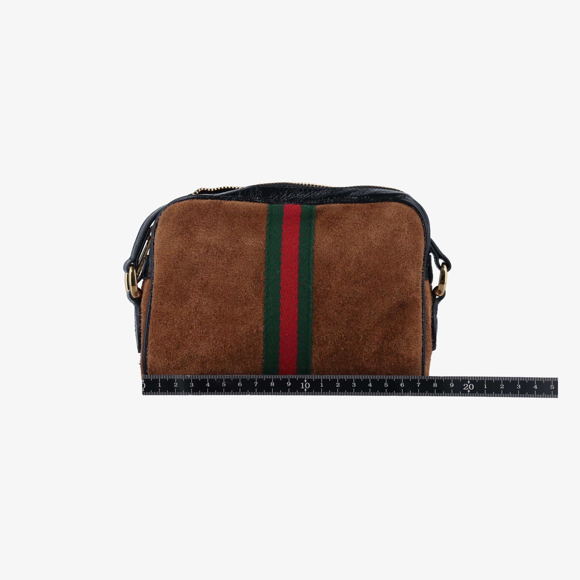 グッチ Gucci ショルダーバッグ レディース オフィディア ブラウン×ブラック×マルチカラー スエード×レザー×キャンバス 573321