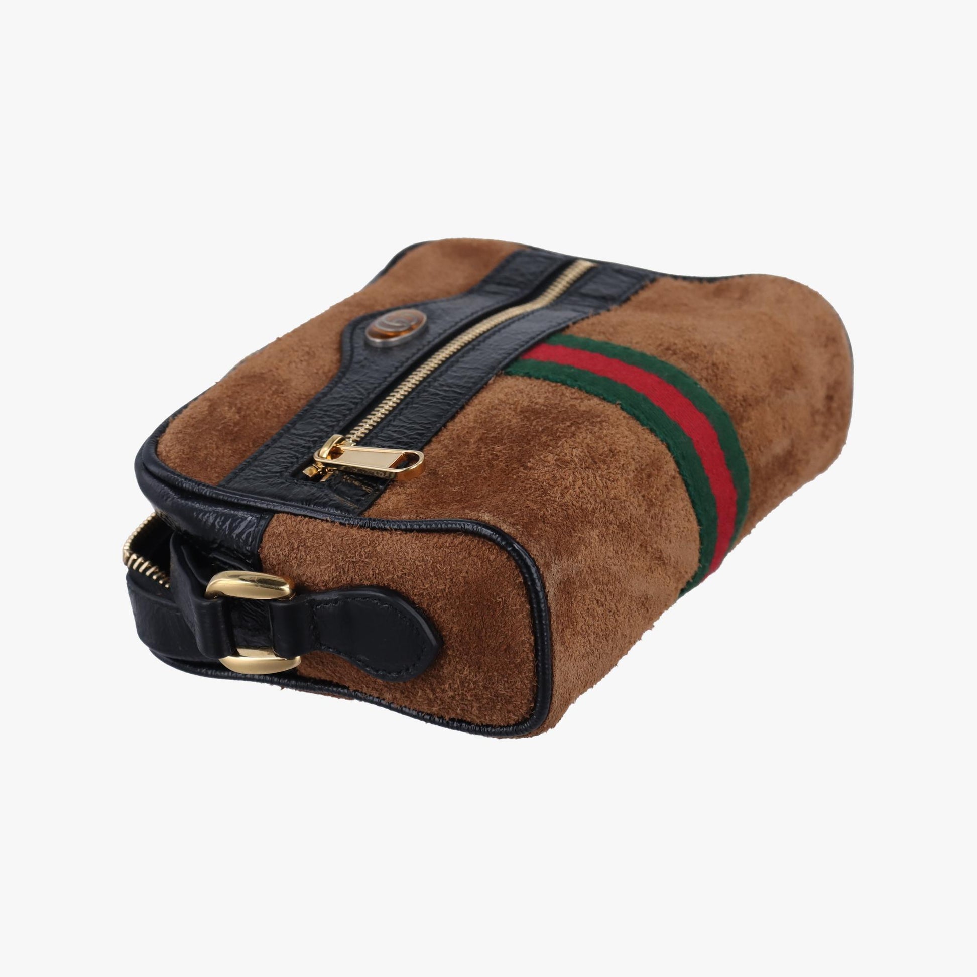 グッチ Gucci ショルダーバッグ レディース オフィディア ブラウン×ブラック×マルチカラー スエード×レザー×キャンバス 573321