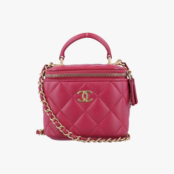 シャネル Chanel ショルダーバッグ レディース マトラッセ　バニティ ケース レッド ラムスキン AP2198 31454541