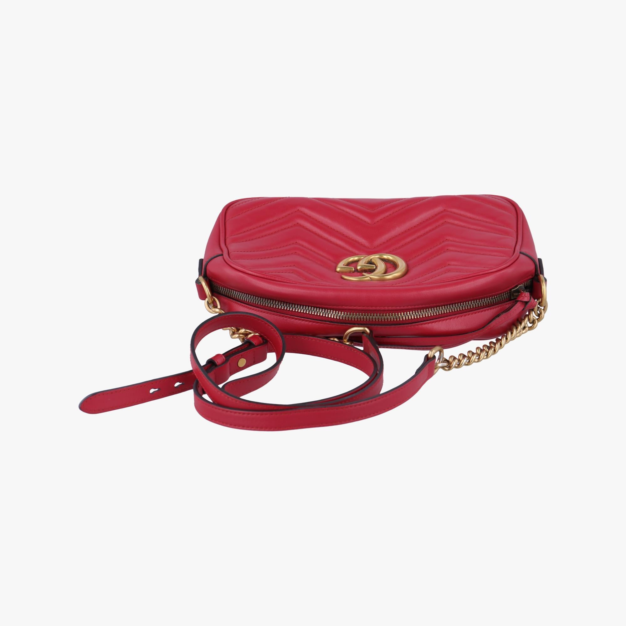 グッチ Gucci ショルダーバッグ レディース GGマーモント レッド レザー 447632 B020971261