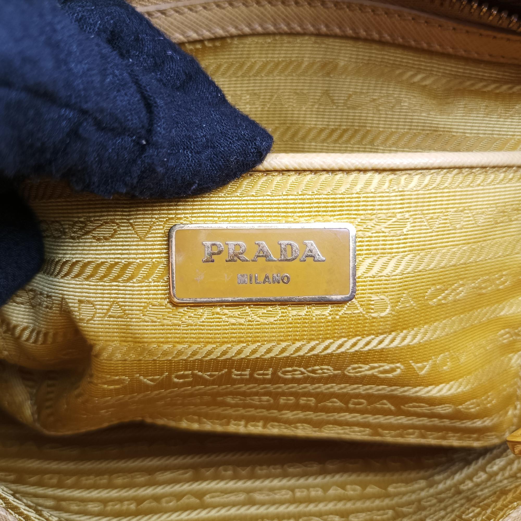 プラダ Prada ハンドバッグ レディース プロムナード イエロー サフィアーノレザー 1BA838 7 11