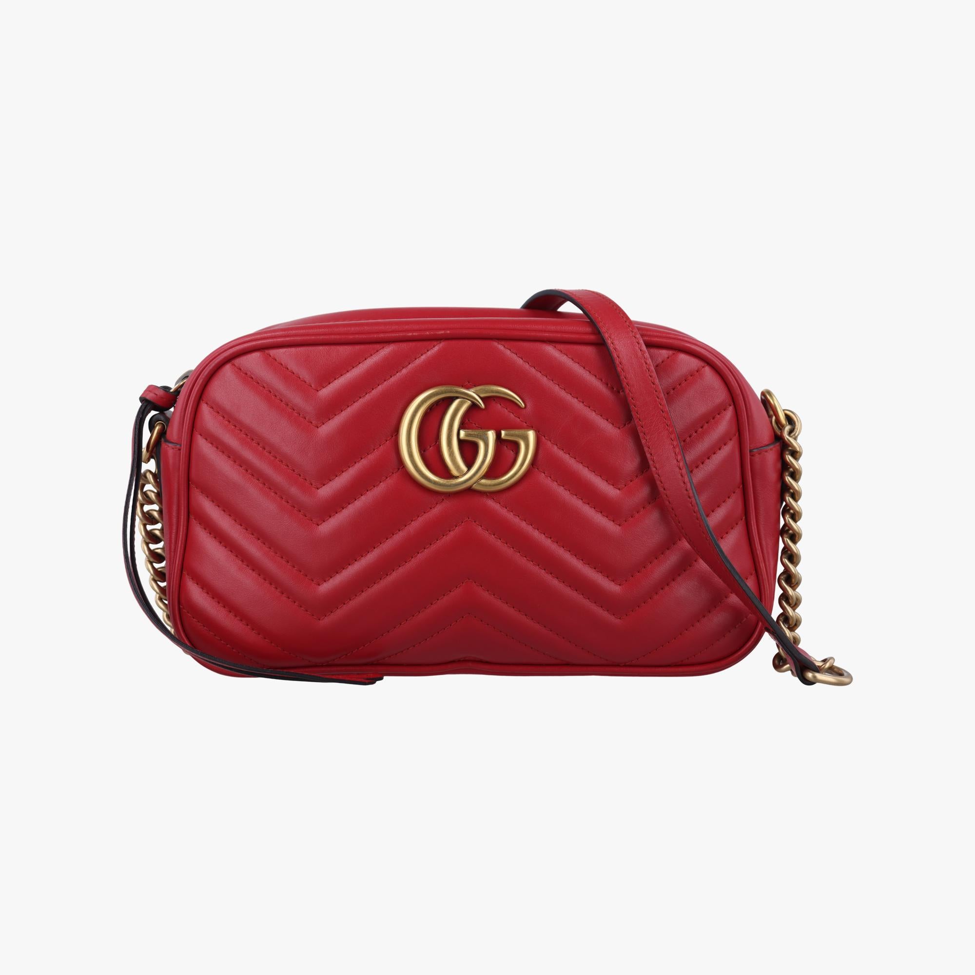 グッチ Gucci ショルダーバッグ レディース GGマーモント レッド レザー 447632 B023325090