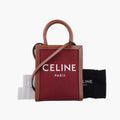 セリーヌ Celine ショルダーバッグ レディース ミニ バーティカル カバ レッド キャンバス×レザー S-LM-4260