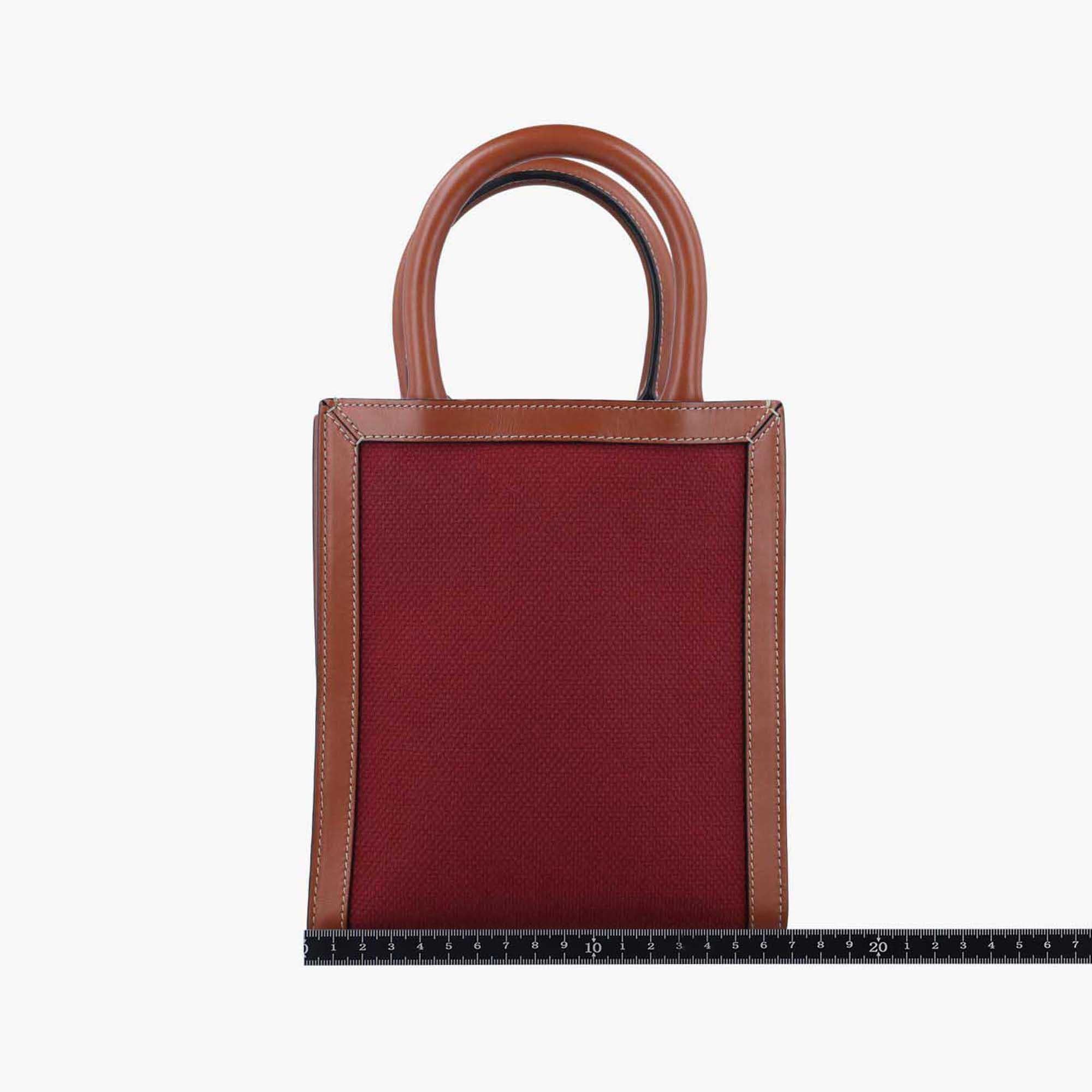 セリーヌ Celine ショルダーバッグ レディース ミニ バーティカル カバ レッド キャンバス×レザー S-LM-4260