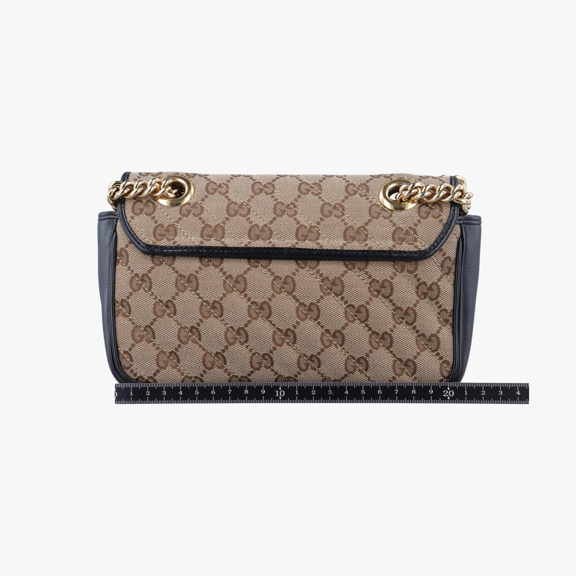 グッチ Gucci ショルダーバッグ レディース GGマーモント ブラウン×ブラック ファブリック×レザー 446744 G031982147