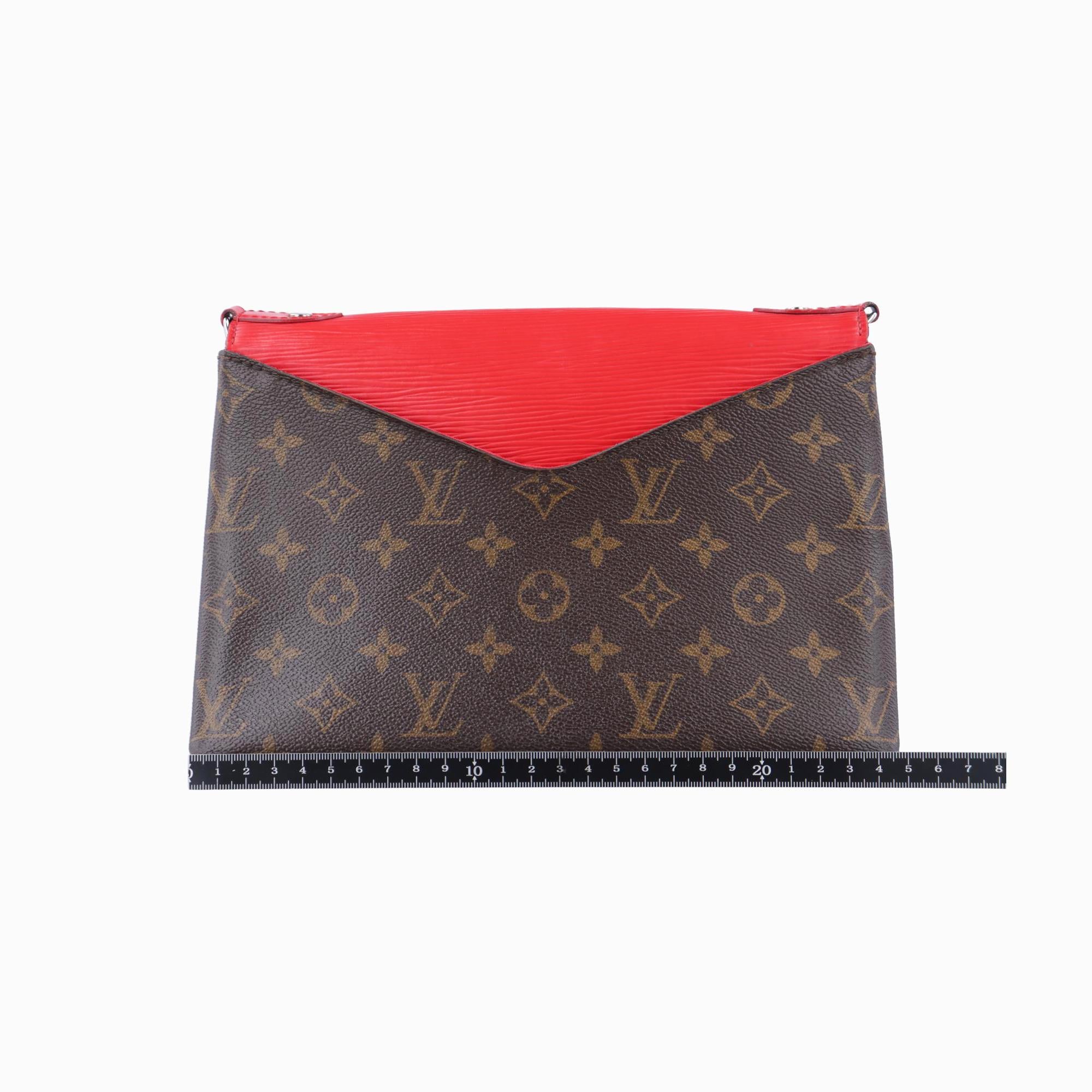 ルイヴィトン Louis Vuitton ショルダーバッグ レディース サンミシェル モノグラム/ブラウン系×コクリコ モノグラムキャンバス×カーフレザー M44031 CA1198