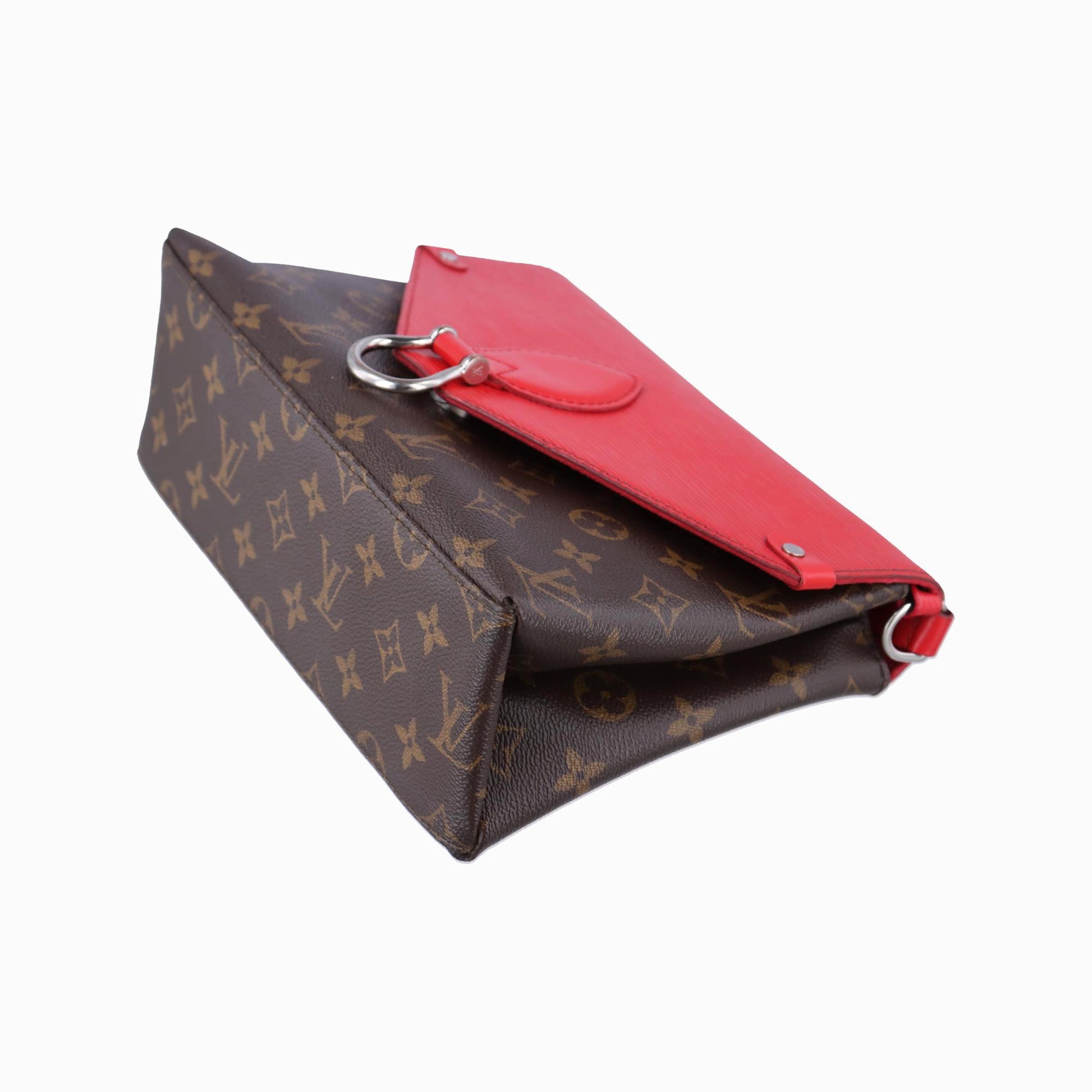 ルイヴィトン Louis Vuitton ショルダーバッグ レディース サンミシェル モノグラム/ブラウン系×コクリコ モノグラムキャンバス×カーフレザー M44031 CA1198