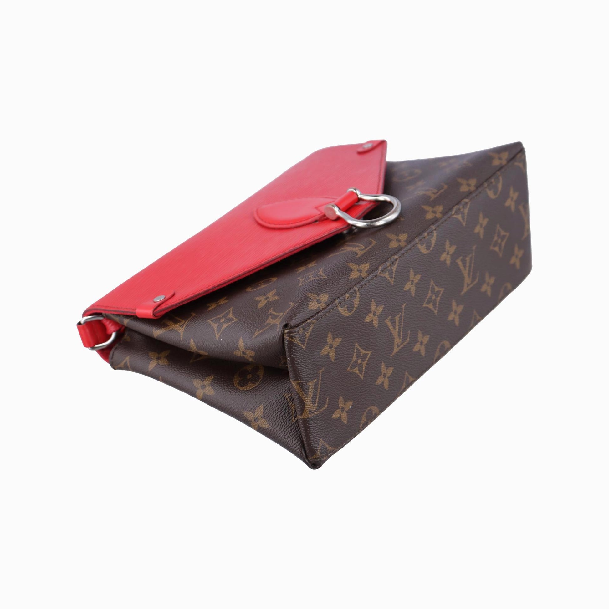 ルイヴィトン Louis Vuitton ショルダーバッグ レディース サンミシェル モノグラム/ブラウン系×コクリコ モノグラムキャンバス×カーフレザー M44031 CA1198