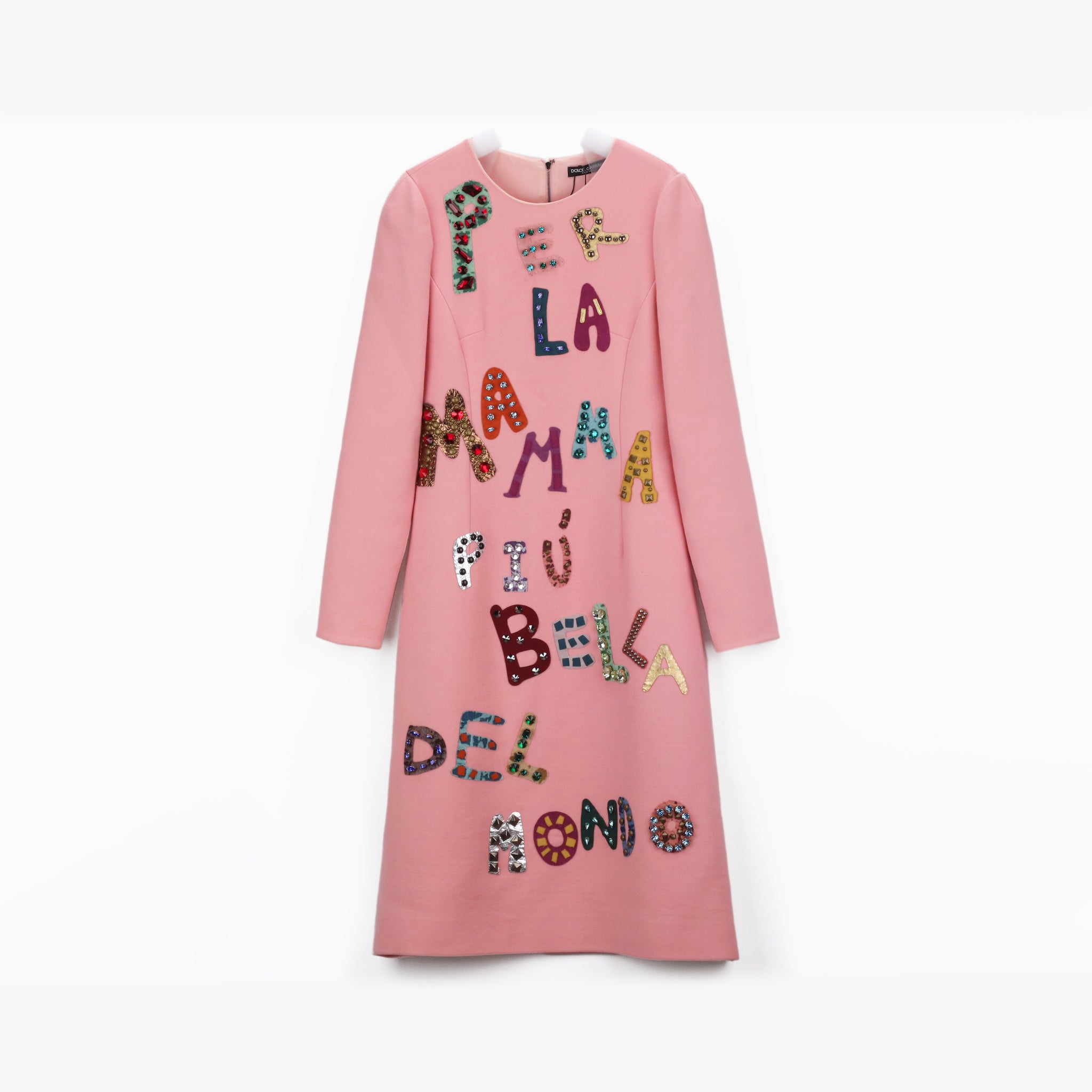 ディーアンドジー D&G ワンピース レディース マンマワーズドレス ピンク×マルチカラー ファブリック 40