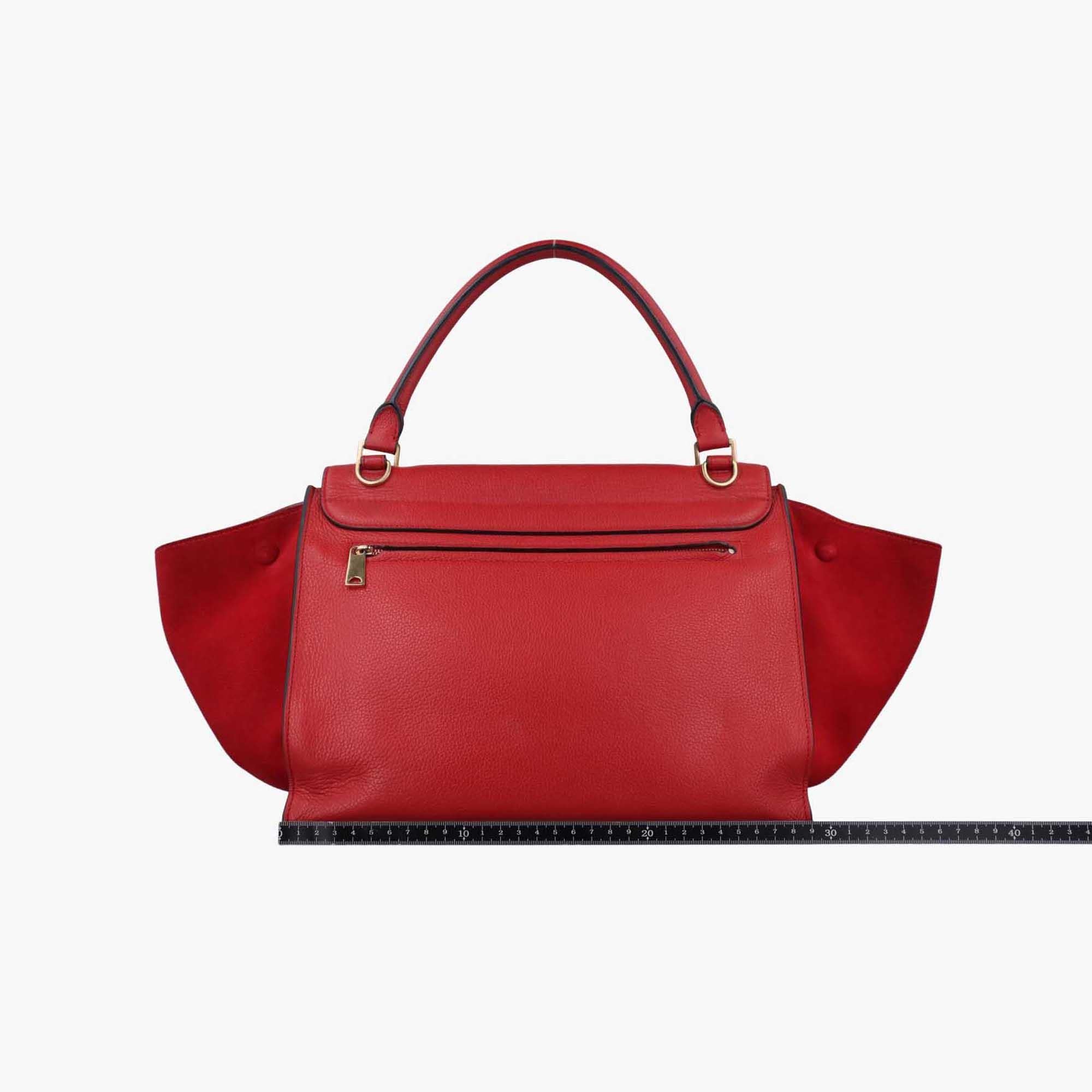 セリーヌ Celine ショルダーバッグ レディース トラペーズミディアム レッド レザー×スエード F-SN-0162 F-PA-0162