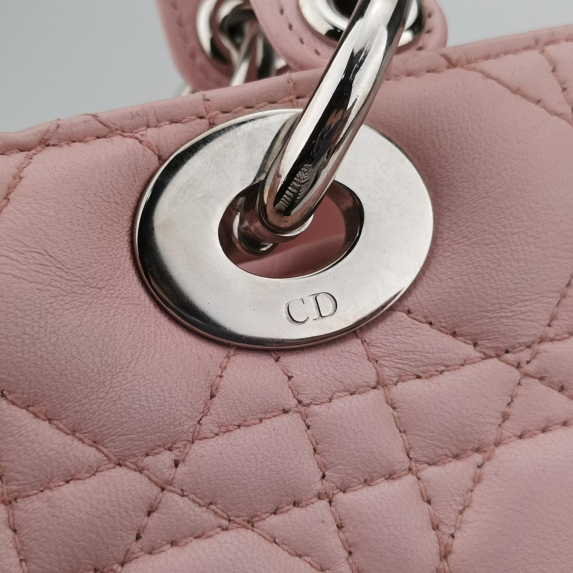 クリスチャンディオール Christian Dior ショルダーバッグ レディース レディディオール ピンク ラムスキン 32-MA-1004