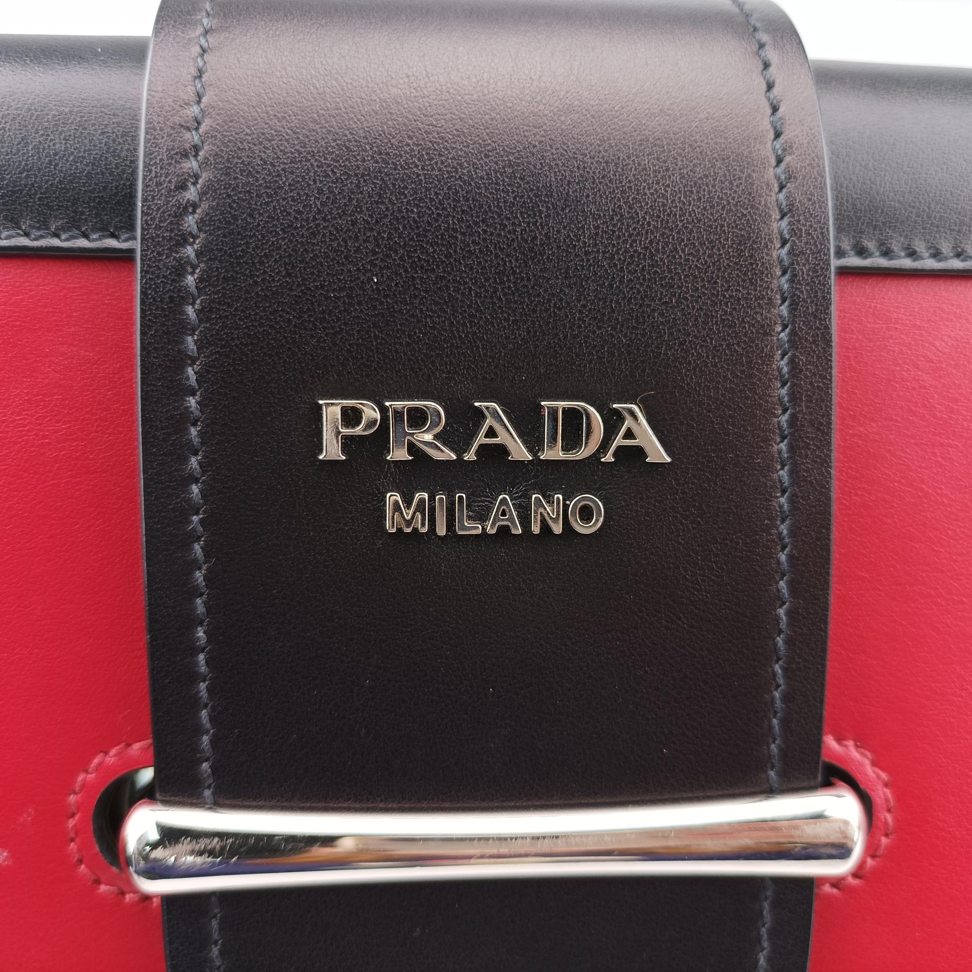 プラダ Prada ショルダーバッグ レディース シドニー レッド×ブラック レザー 1BD168 25 B