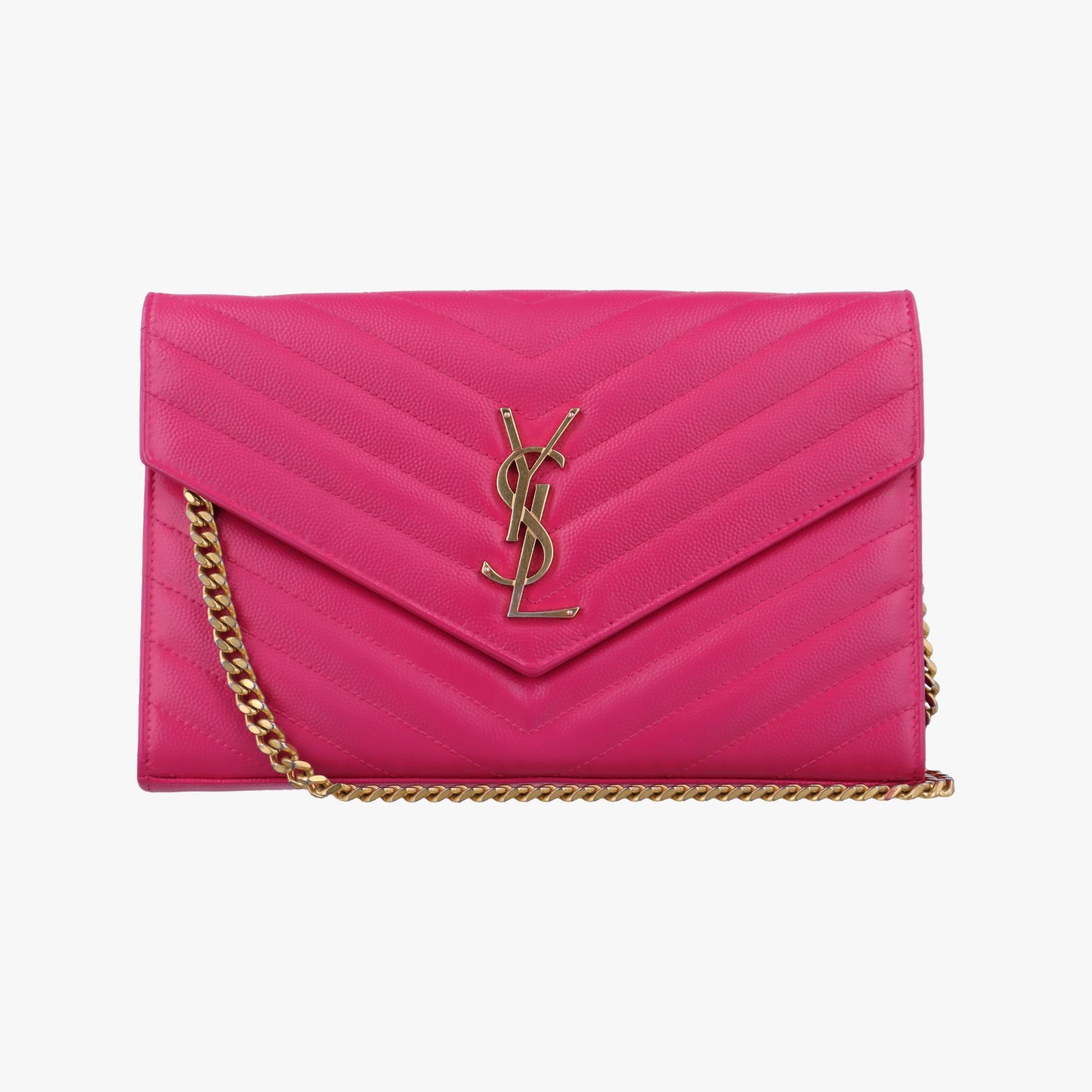 イヴサンローラン Yves saint Laurent ショルダーバッグ レディース モノグラム ローズ レッド レザー GBL377828.0916