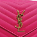 イヴサンローラン Yves saint Laurent ショルダーバッグ レディース モノグラム ローズ レッド レザー GBL377828.0916