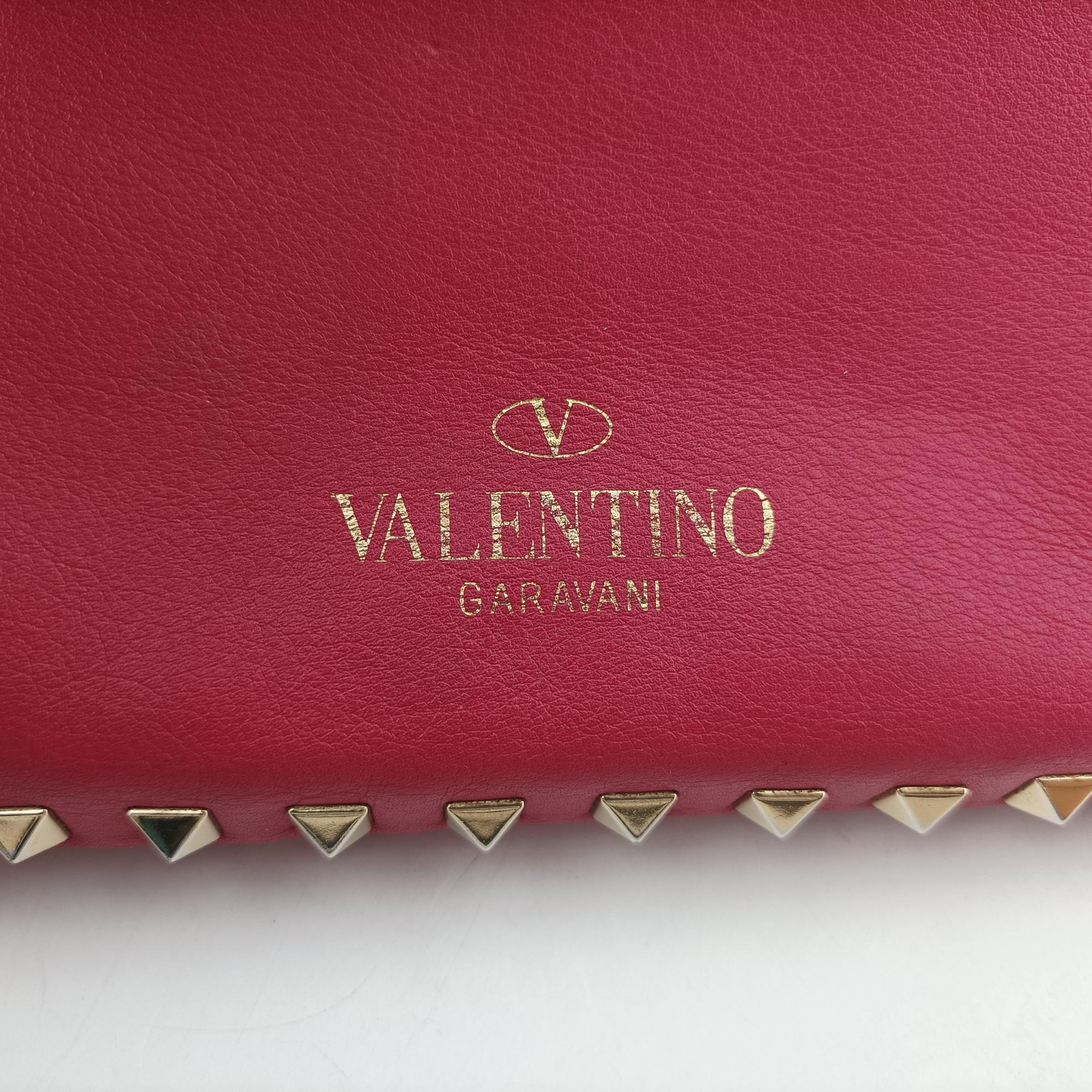 ヴァレンティノ Valentino ショルダーバッグ レディース ロックスタッズ ローズ レッド レザー