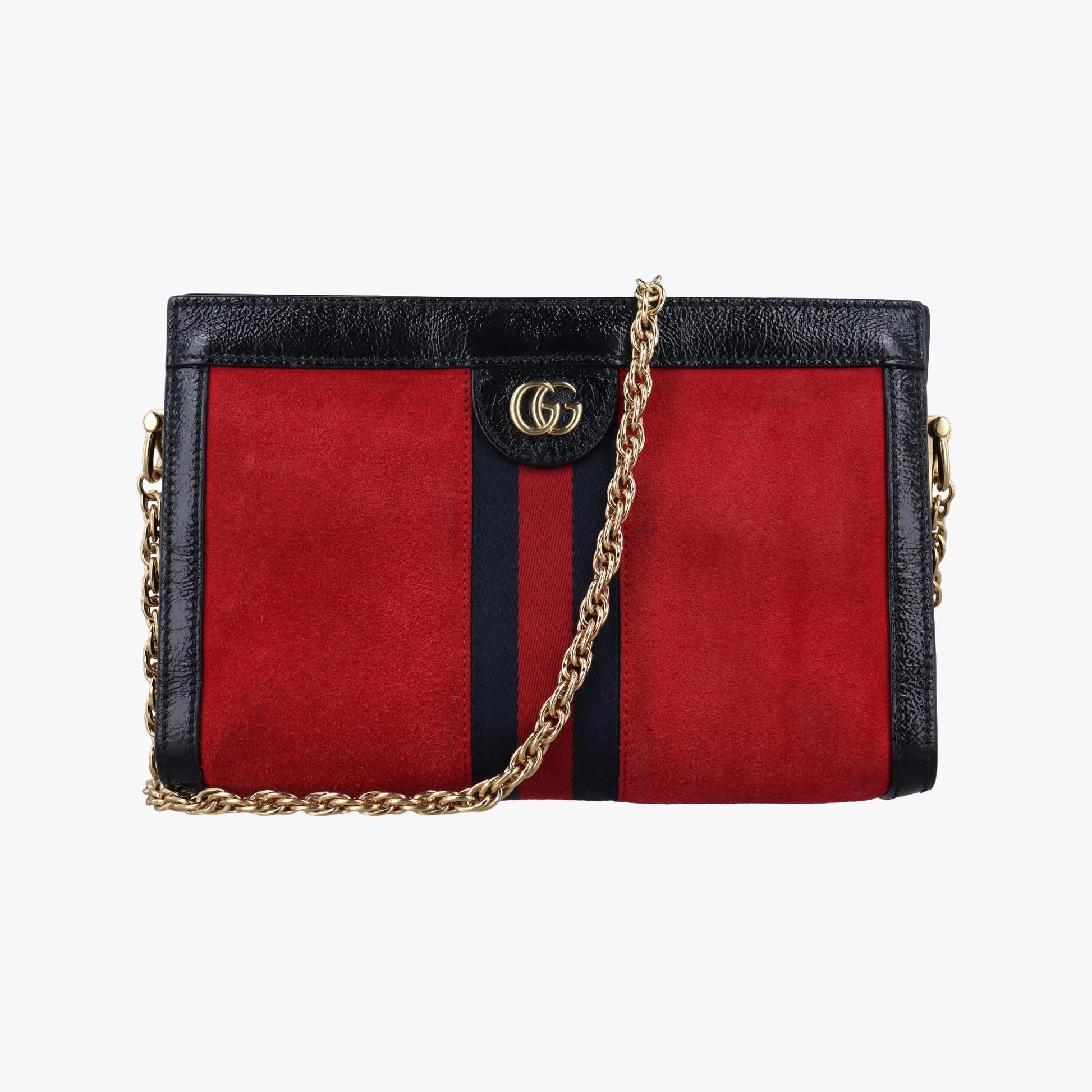 グッチ Gucci ショルダーバッグ レディース オフィディア レッド×ブラック スエード×レザー 503877 H024094289