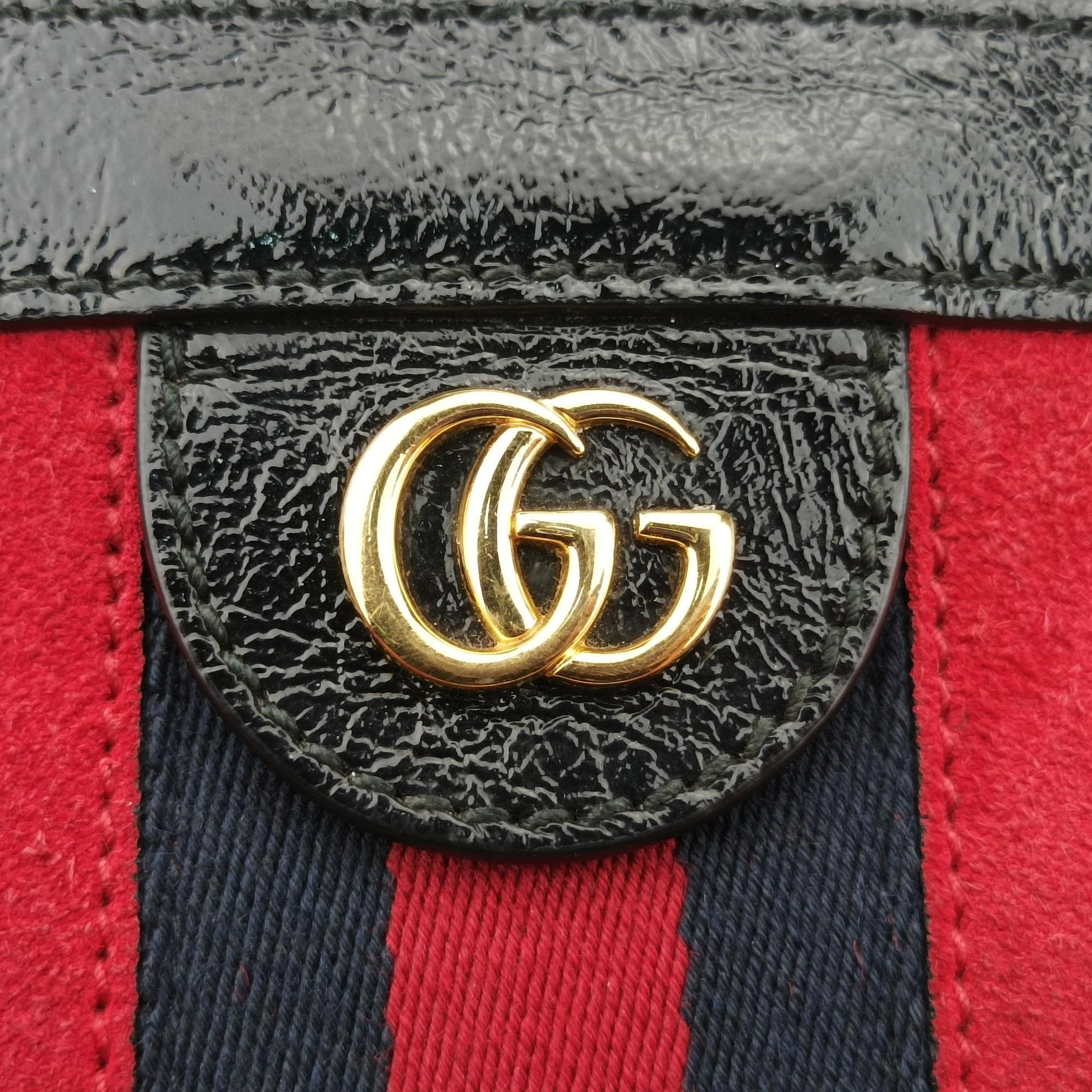 グッチ Gucci ショルダーバッグ レディース オフィディア レッド×ブラック スエード×レザー 503877 H024094289