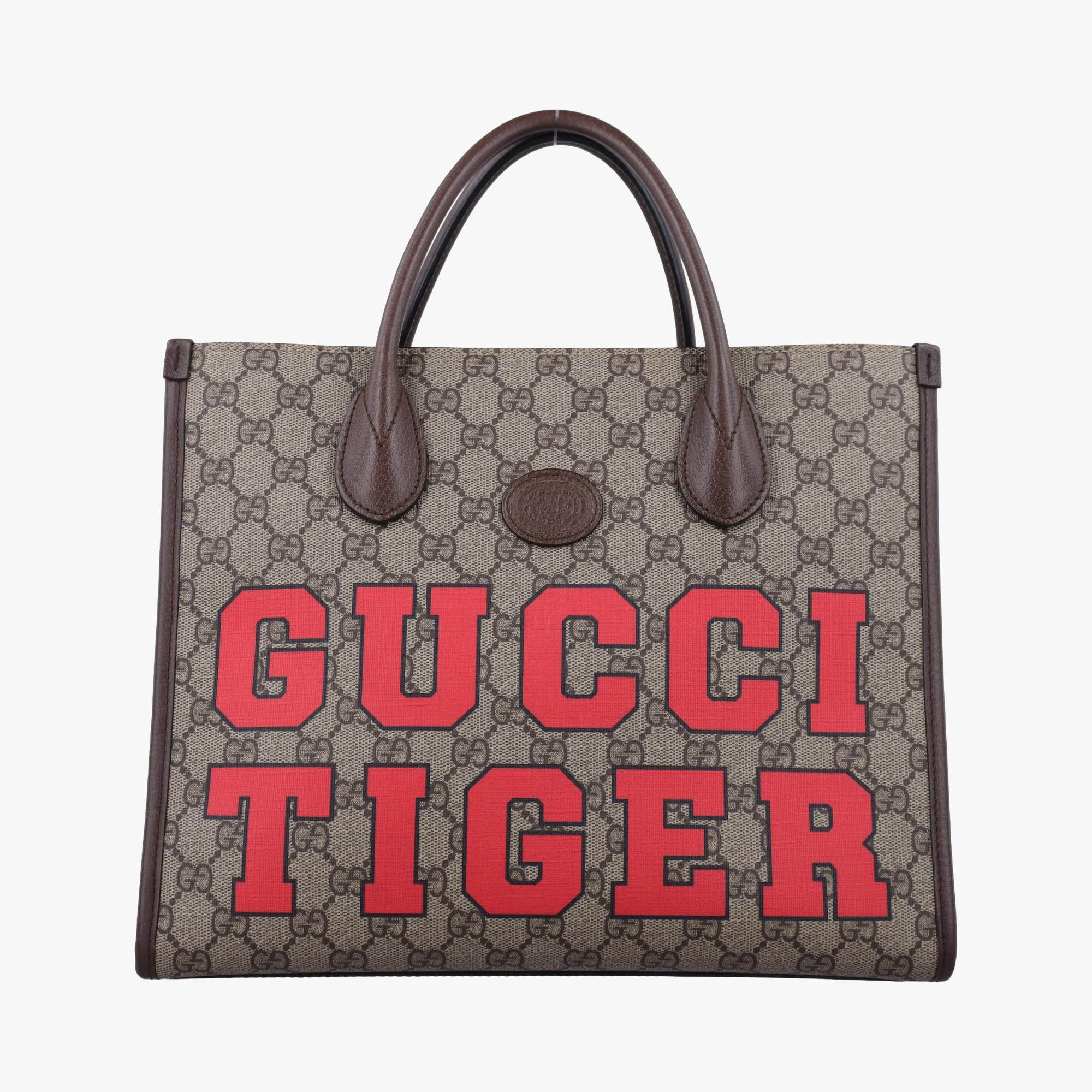 グッチ Gucci ショルダーバッグ レディース グッチ タイガー ミディアム ベージュｘレッド PVCコーティングキャンバス×レザー 659983 E036858330