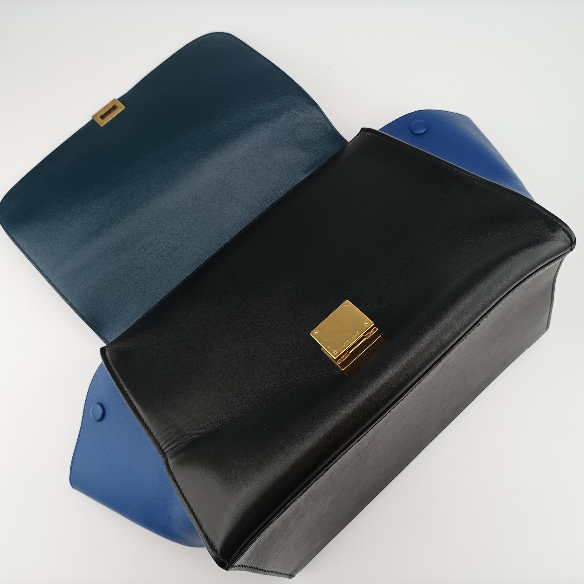 セリーヌ Celine ショルダーバッグ レディース トラペーズミディアム ブルー レザー W-VP-0173 W-MP-0173