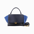 セリーヌ Celine ショルダーバッグ レディース トラペーズミディアム ブルー レザー W-VP-0173 W-MP-0173