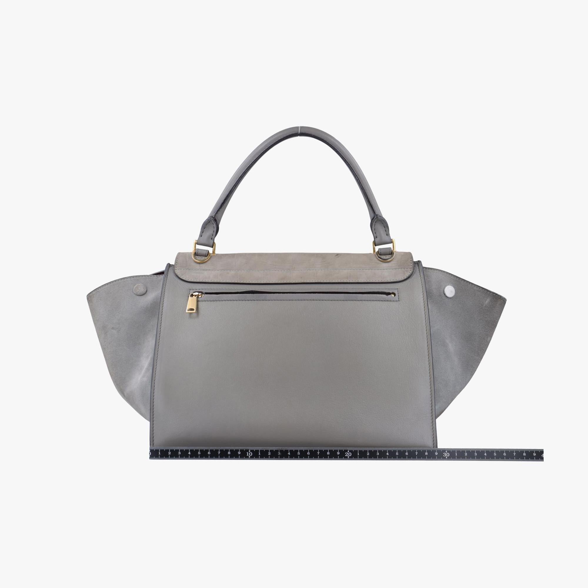 セリーヌ Celine ショルダーバッグ レディース トラペーズミディアム グレー レザー×スエード F-AT-0162 F-PA-0172