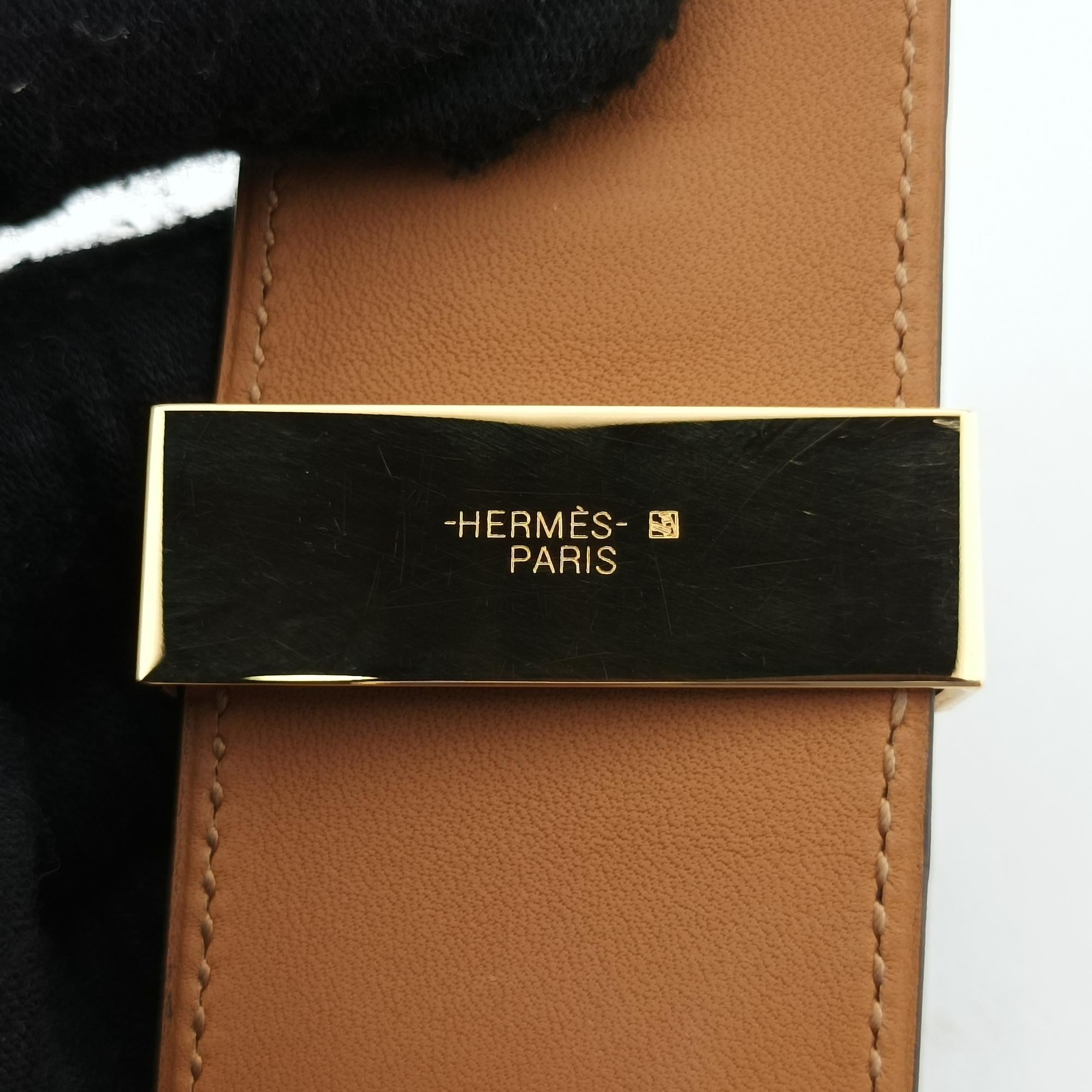 エルメス Hermes ブレスレット レディース コリエ ド シアン ブラック×ゴールド レザー×GP T1 X ID 011