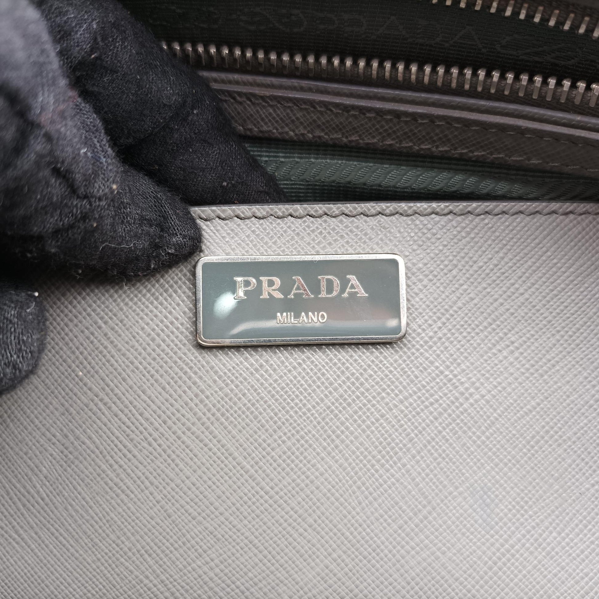 プラダ Prada ショルダーバッグ レディース ガレリア グレー サフィアーノレザー 1BA786 214