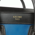 セリーヌ Celine ショルダーバッグ レディース ラゲージナノショッパー ブラック×ブラウン×ブルー レザー S-GA-4195