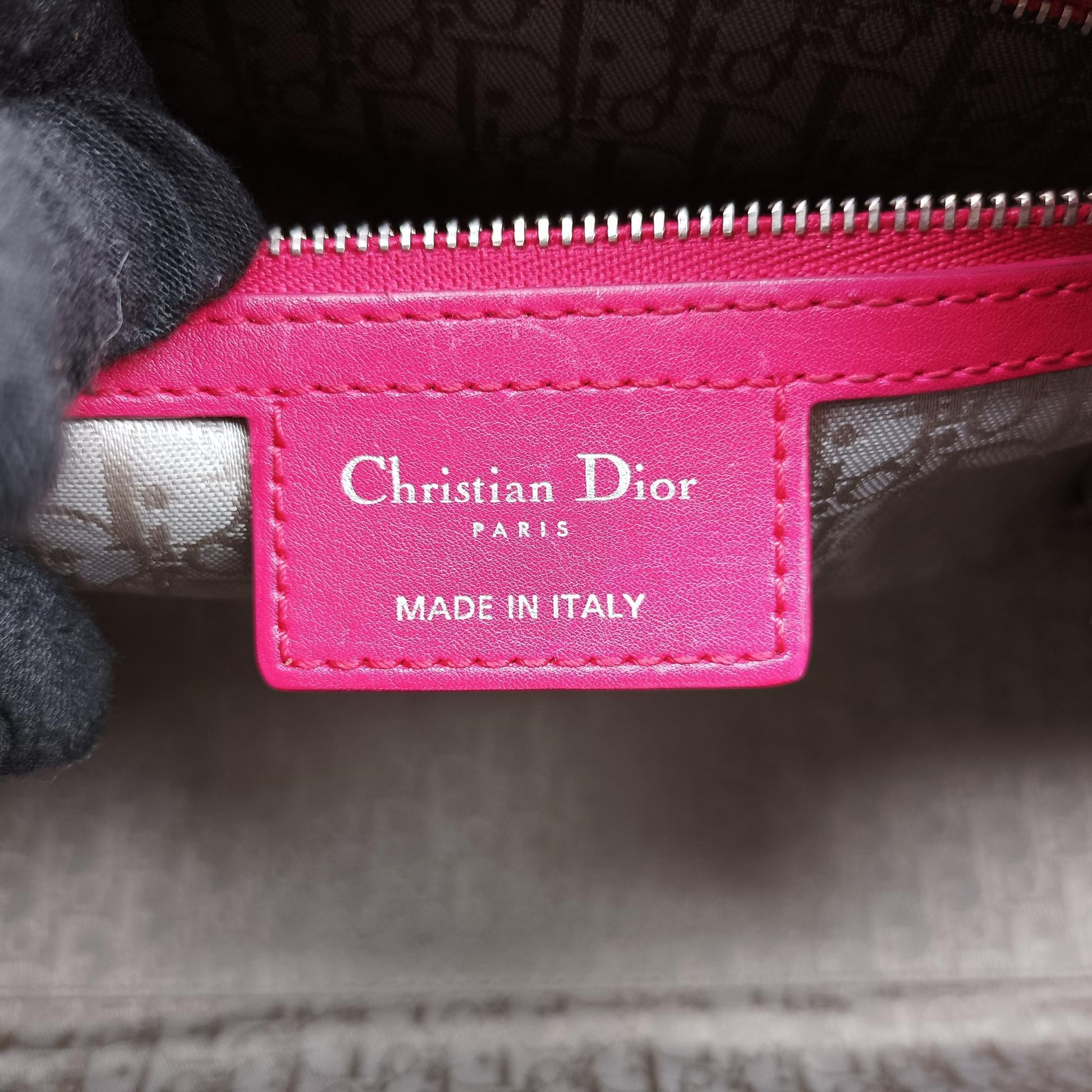 クリスチャンディオール Christian Dior ショルダーバッグ レディース レディディオール ローズ レッド ラムスキン 96-MA-0171