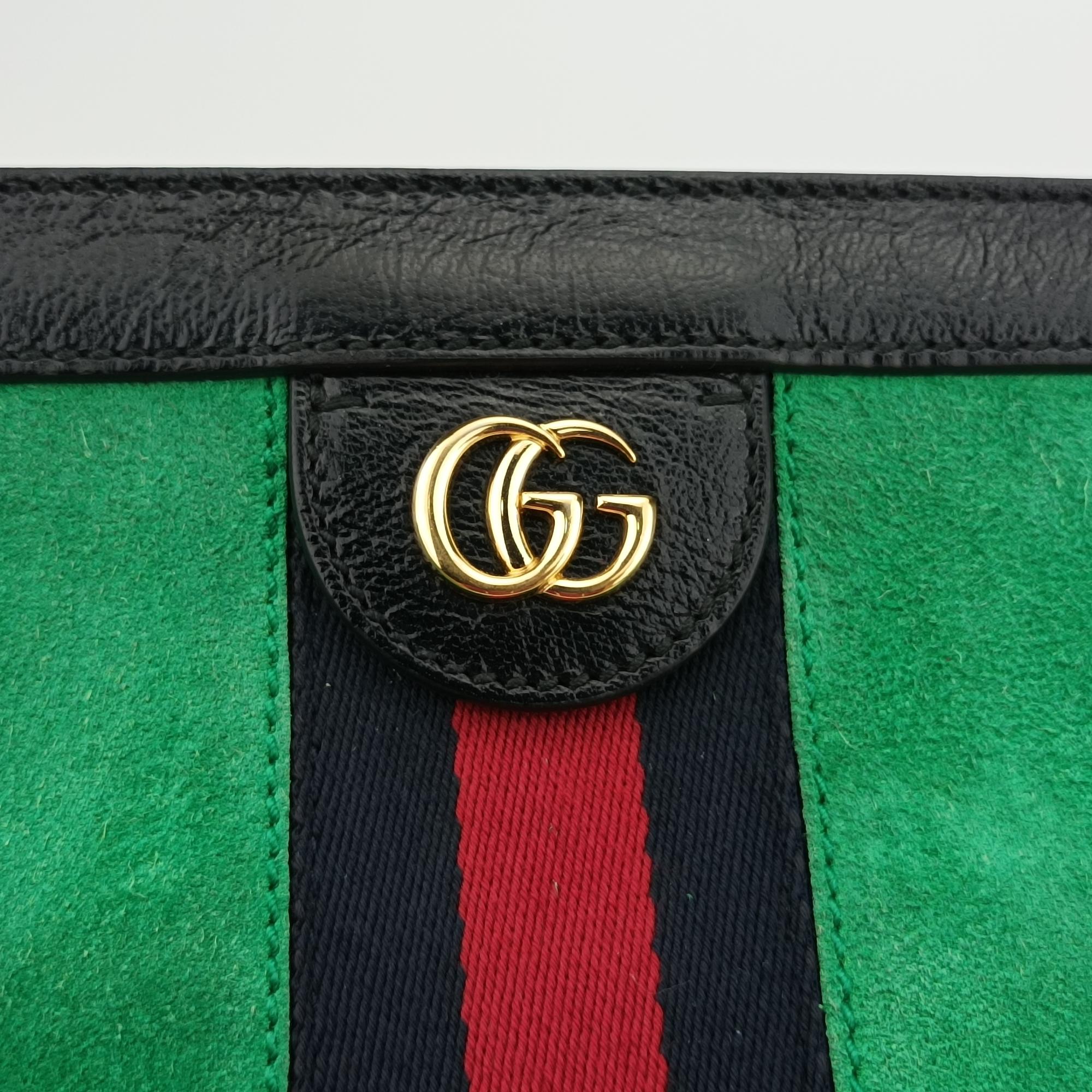 グッチ Gucci ショルダーバッグ レディース オフィディア グリーン×ブラック×レッド スエード×レザー 503876 H023516502