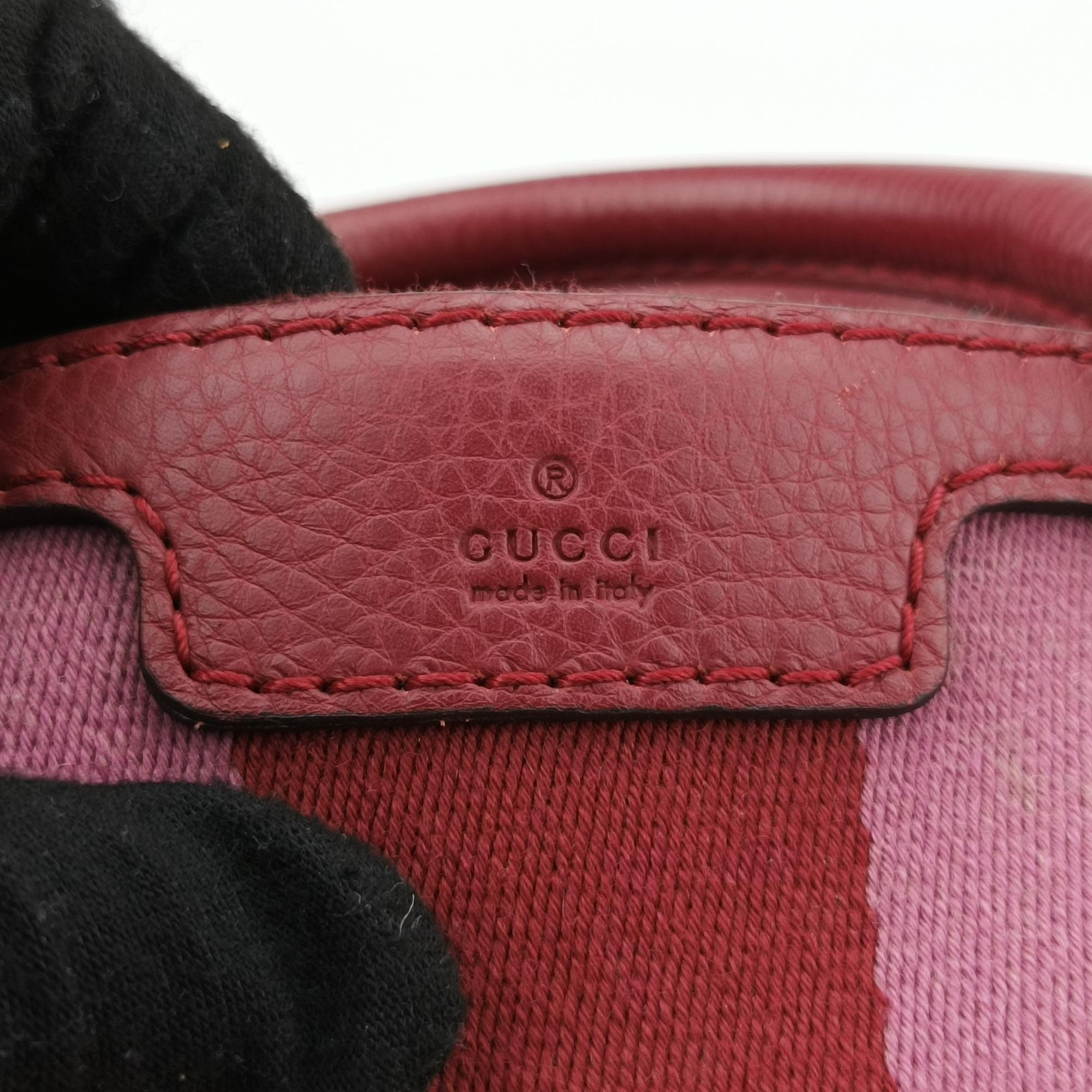 グッチ Gucci ボストンバッグ レディース シェリーライン ボストン ベージュ×ピンク×レッド キャンバス 247205 I018332117