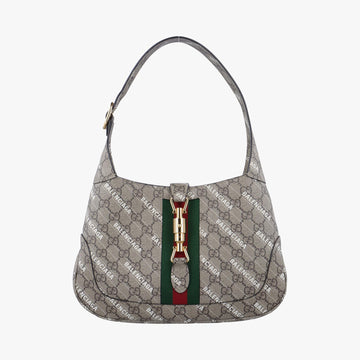 グッチ Gucci ショルダーバッグ レディース バレンシアガ　コラボ　ザ ハッカー プロジェクト ジャッキー 1961 ベージュ×グリーン×レッド PVCコーティングキャンバス 636706 G036795809