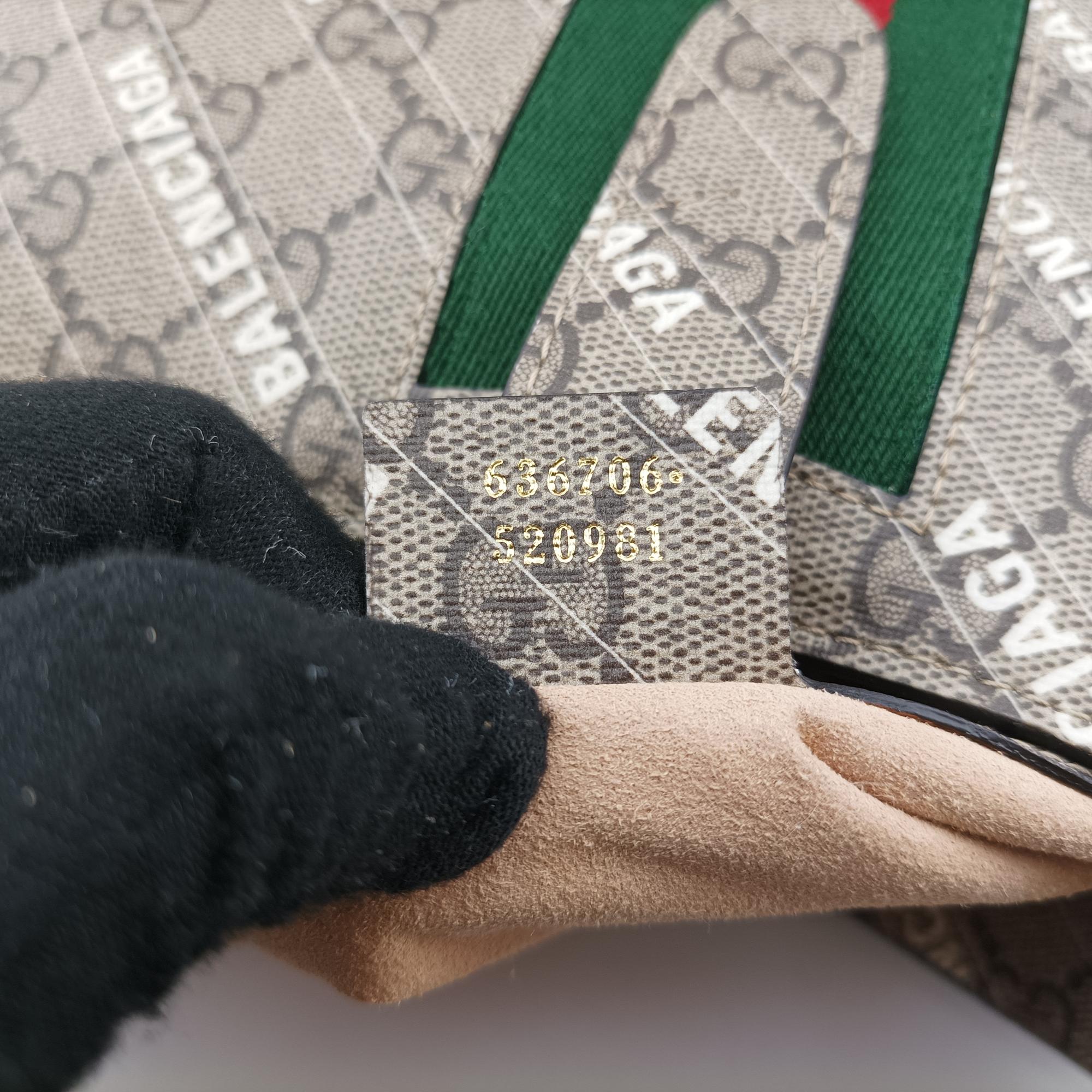 グッチ Gucci ショルダーバッグ レディース バレンシアガ　コラボ　ザ ハッカー プロジェクト ジャッキー 1961 ベージュ×グリーン×レッド PVCコーティングキャンバス 636706 G036795809