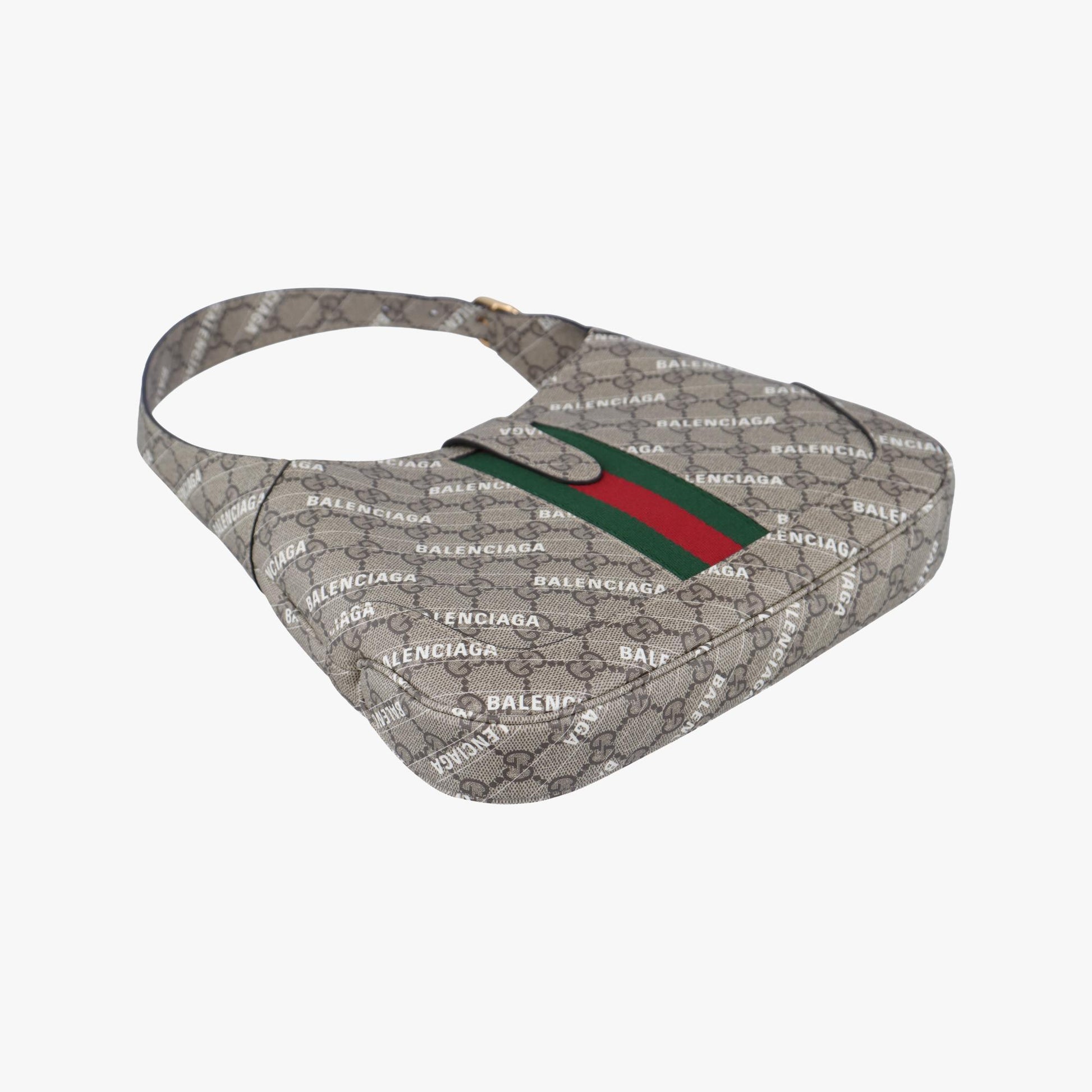 グッチ Gucci ショルダーバッグ レディース バレンシアガ　コラボ　ザ ハッカー プロジェクト ジャッキー 1961 ベージュ×グリーン×レッド PVCコーティングキャンバス 636706 G036795809