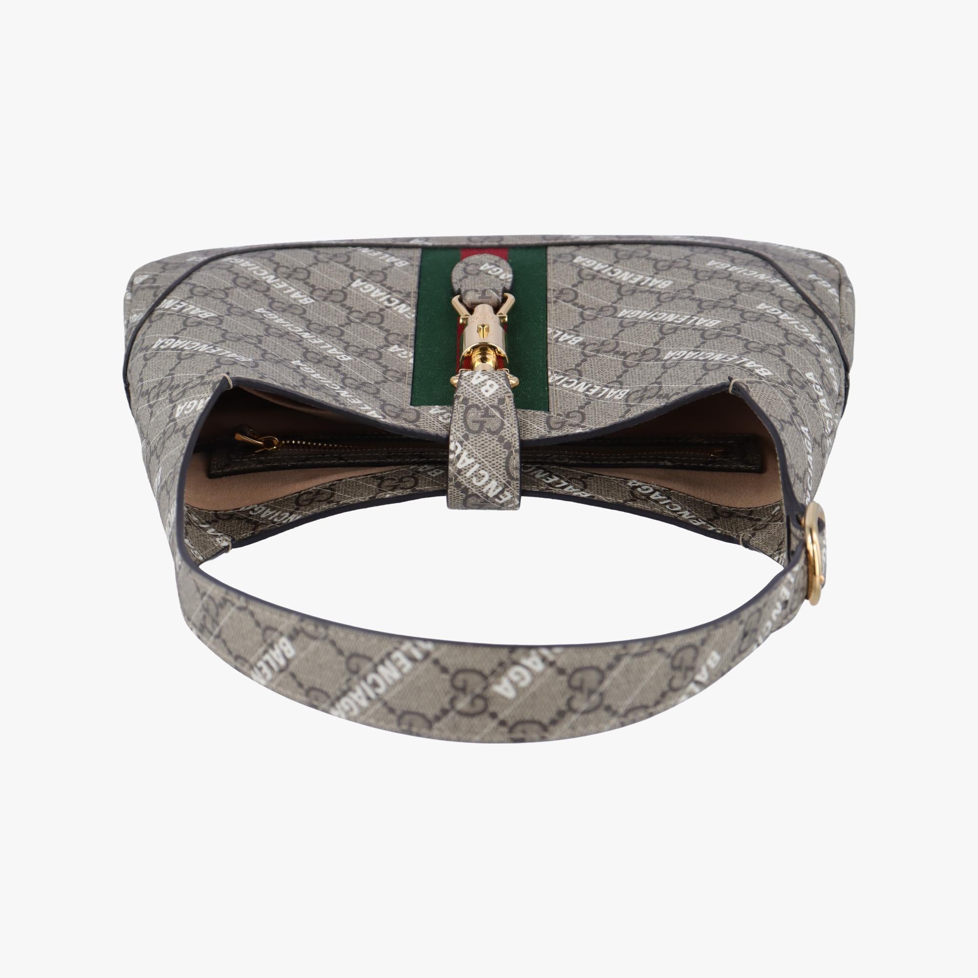 グッチ Gucci ショルダーバッグ レディース バレンシアガ　コラボ　ザ ハッカー プロジェクト ジャッキー 1961 ベージュ×グリーン×レッド PVCコーティングキャンバス 636706 G036795809