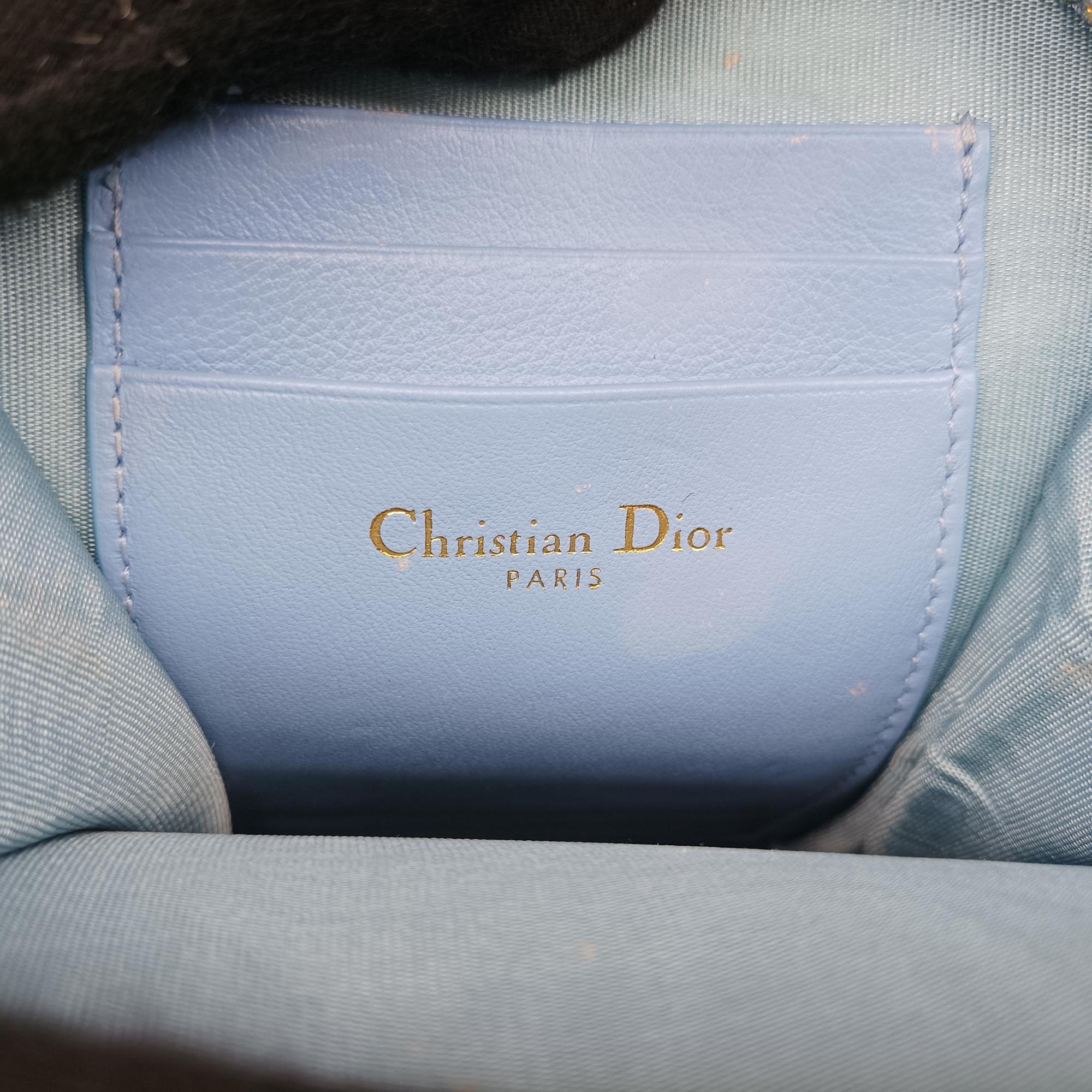 クリスチャンディオール Christian Dior ショルダーバッグ レディース オブリーク 30 モンテーニュ フォン ホルダー ブルー ファブリック 43-MA-1201