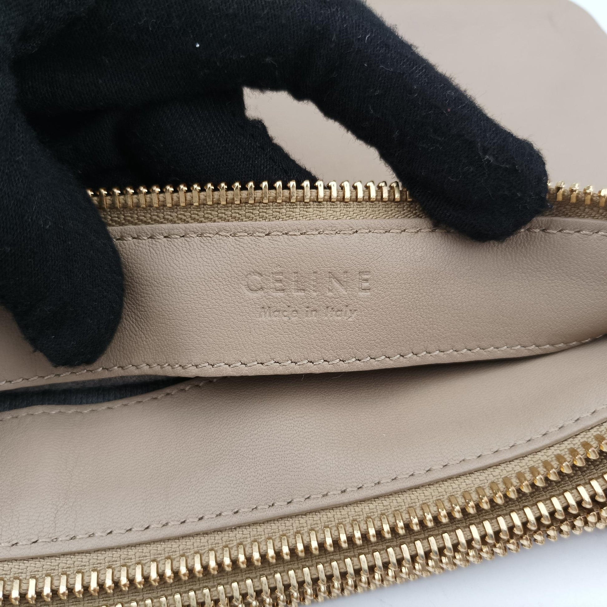 セリーヌ Celine ショルダーバッグ レディース トリオ カーキ レザー W-GA-0174