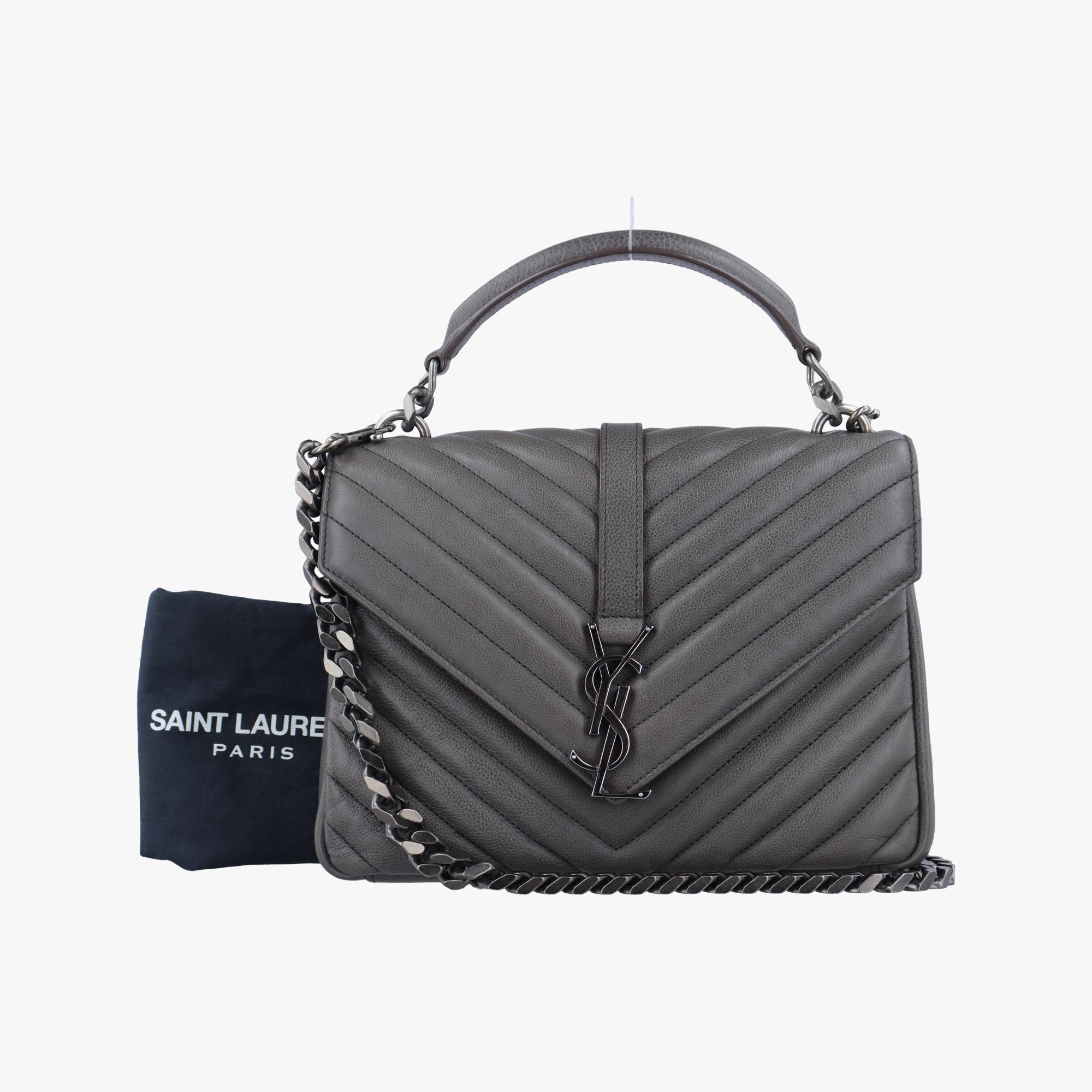 イヴサンローラン Yves saint Laurent ショルダーバッグ レディース カレッジ グレー レザー PMR428056.0617