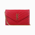 イヴサンローラン Yves saint Laurent ショルダーバッグ レディース モノグラム レッド レザー GNC393953.0516