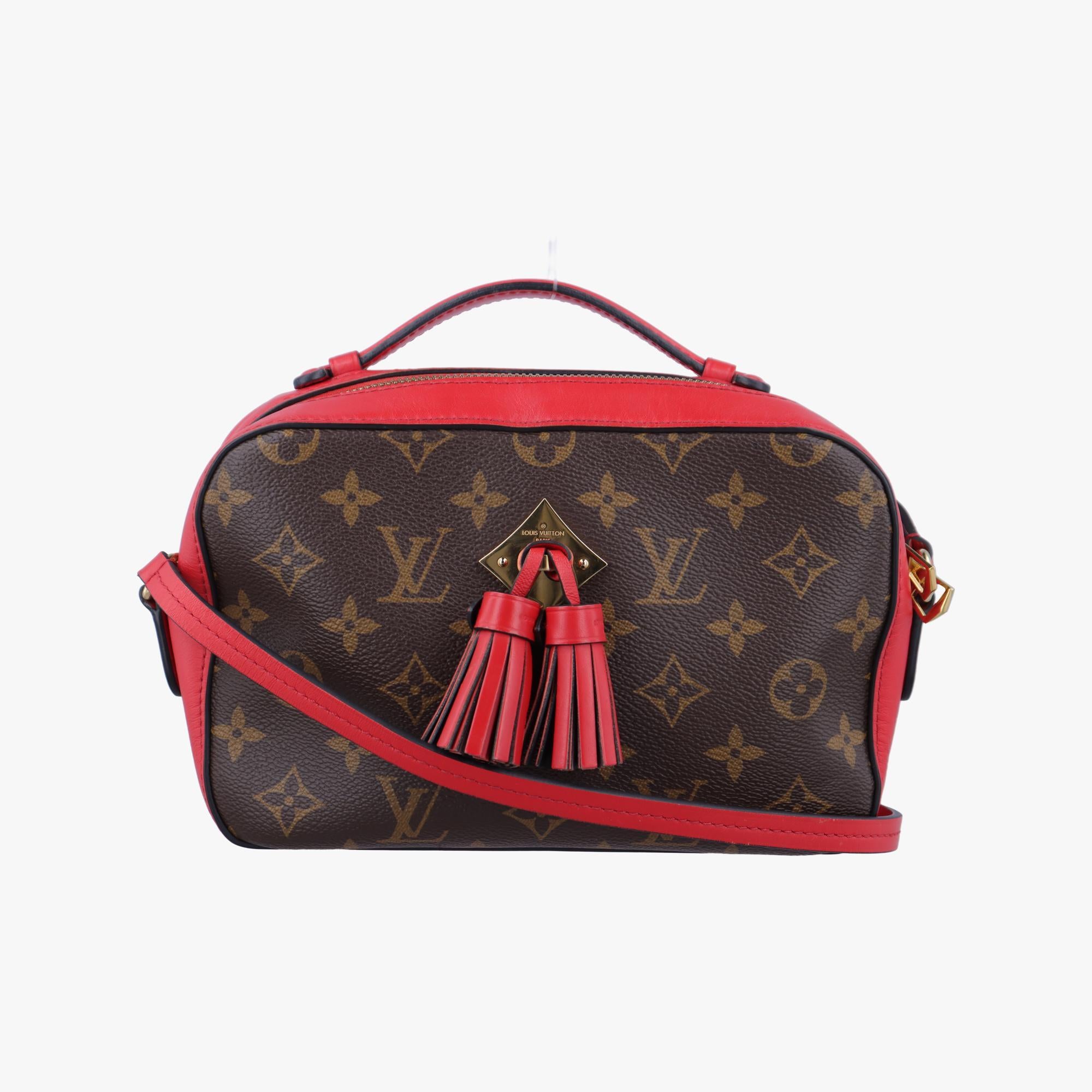 ルイヴィトン Louis Vuitton ショルダーバッグ レディース サントンジュ モノグラム/ブラウン系×コクリコ モノグラムキャンバス×カーフレザー M43556 CA2148