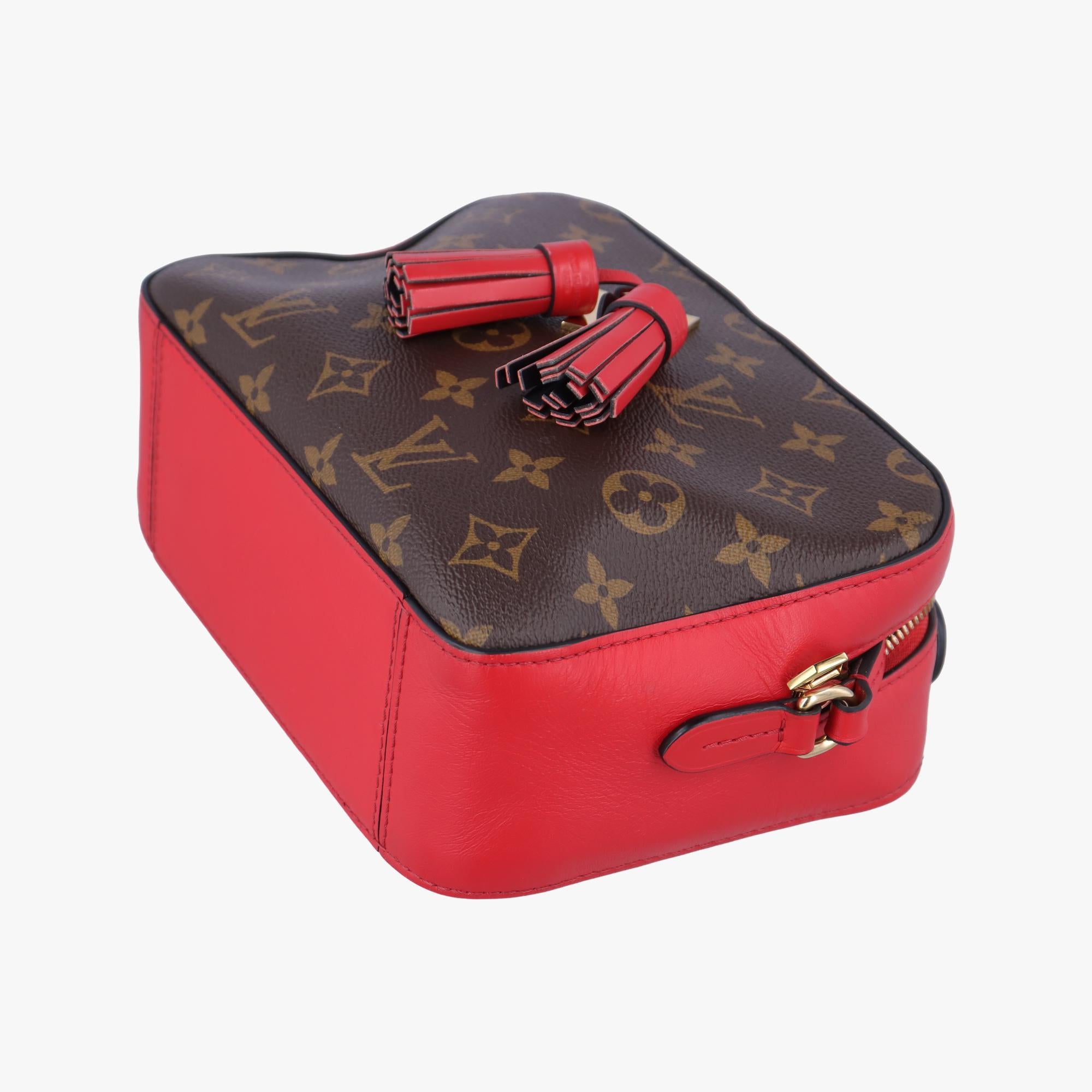 ルイヴィトン Louis Vuitton ショルダーバッグ レディース サントンジュ モノグラム/ブラウン系×コクリコ モノグラムキャンバス×カーフレザー M43556 CA2148