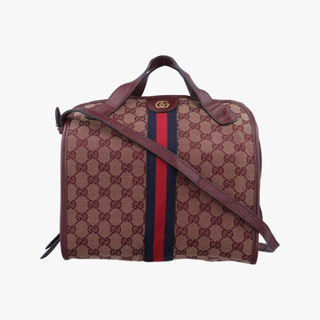 グッチ Gucci ボストンバッグ レディース オフィディア ワインレッド×ネイビー×レッド キャンバス 565224 B028210701