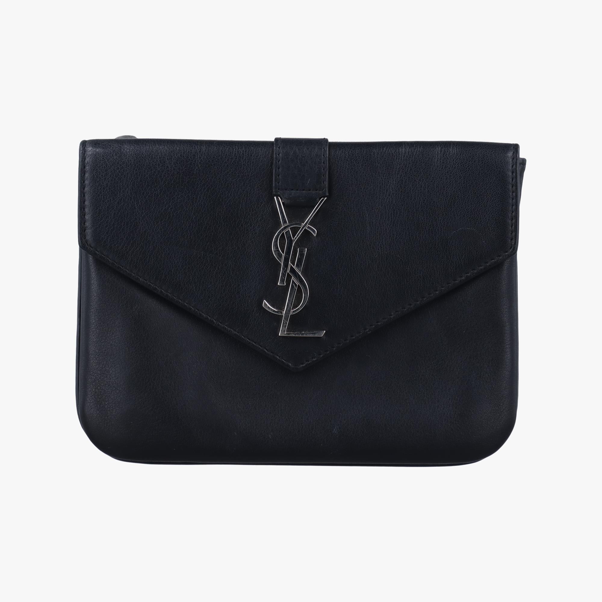 イヴサンローラン Yves saint Laurent ショルダーバッグ レディース トライポケット ブラック レザー GUE425713.0116