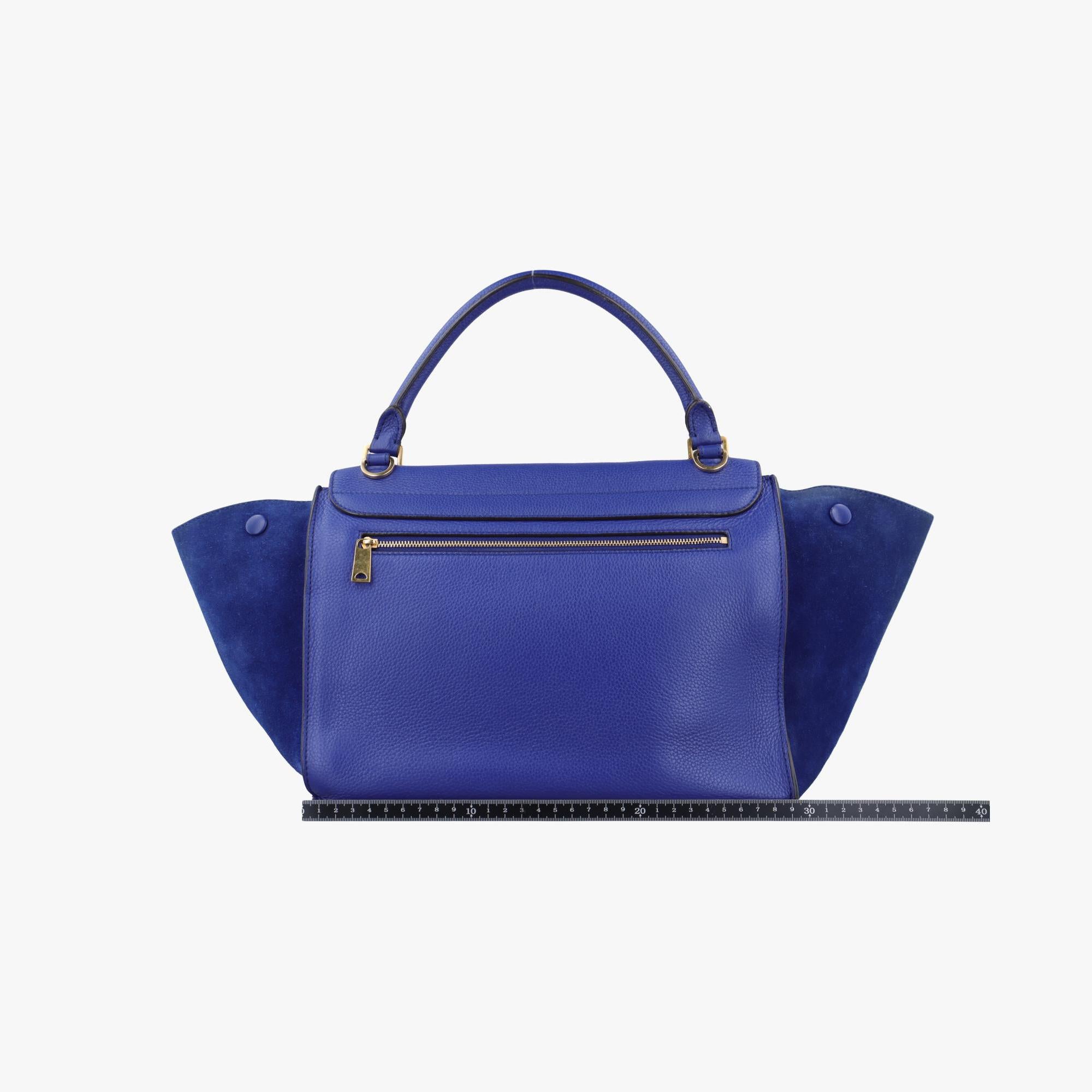 セリーヌ Celine ショルダーバッグ レディース トラペーズミディアム ブルー レザー×スエード S-VP-0183 S-CU-0193