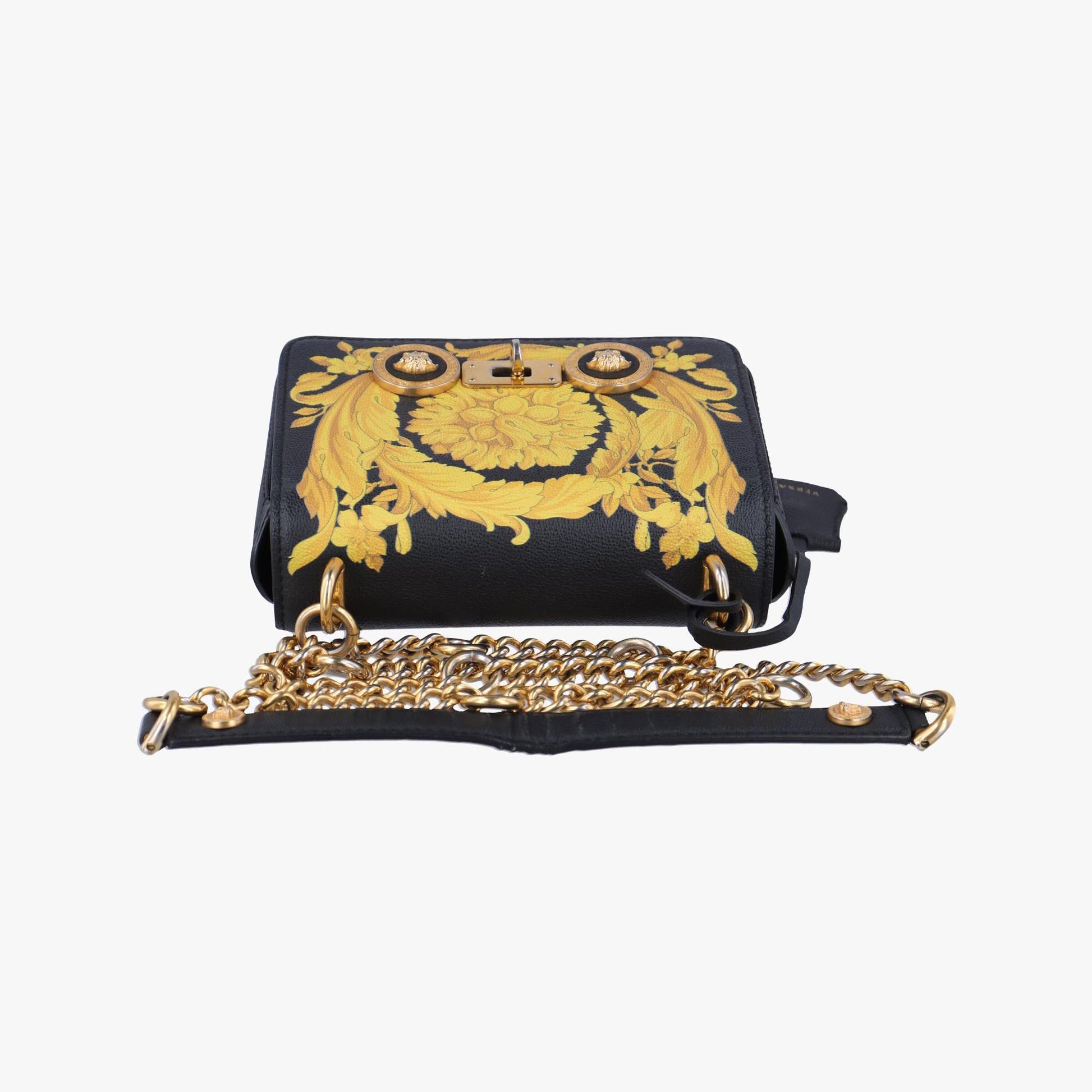 ヴェルサーチェ(ヴェルサーチ) VERSACE ショルダーバッグ レディース バロック ブラック×イエロー レザー CLG 371932143539