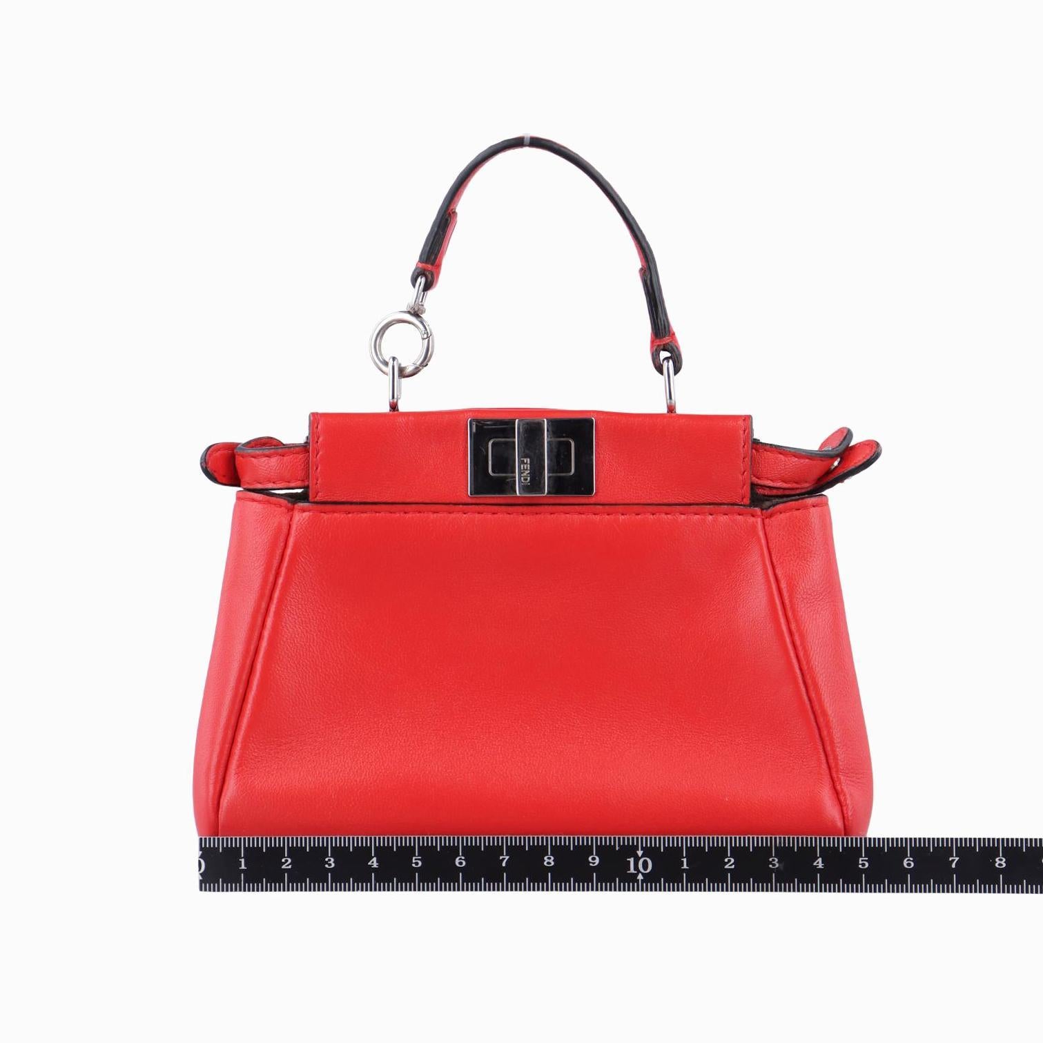 フェンディ Fendi ショルダーバッグ レディース マイクロピーカブー レッド レザー 8M0355-K47-159-0501