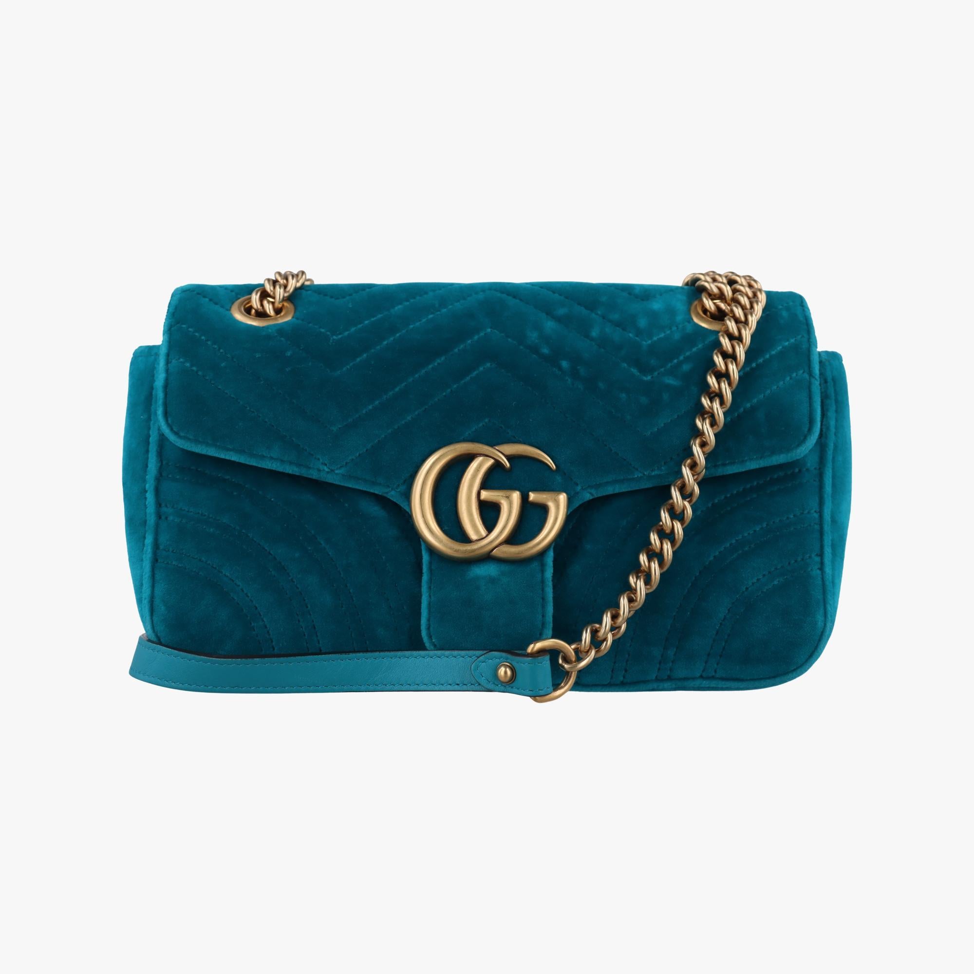 グッチ Gucci ショルダーバッグ レディース GGマーモント ブルー ベロア 443497 C024822135