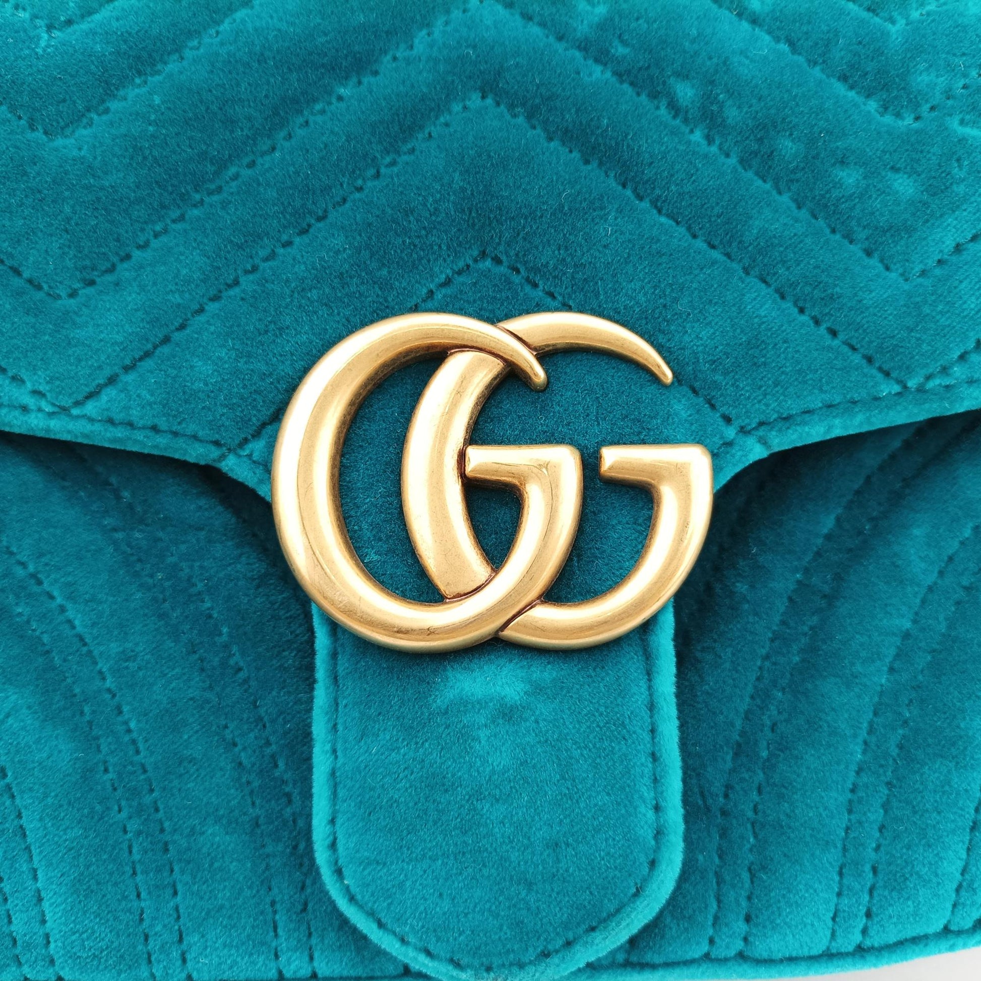 グッチ Gucci ショルダーバッグ レディース GGマーモント ブルー ベロア 443497 C024822135